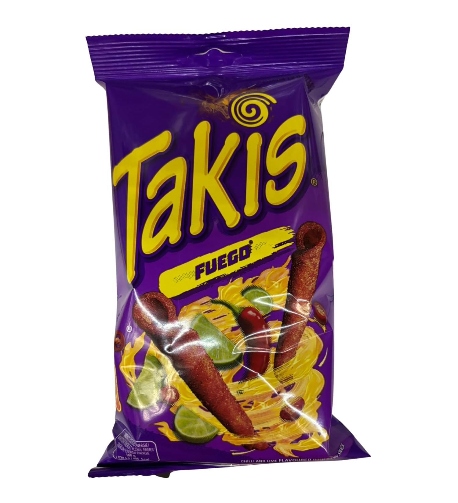 TAKIS - Chili & Lime Fuego Corn Snack - (1 X 100 G) - Buy Online on GoSupps.com