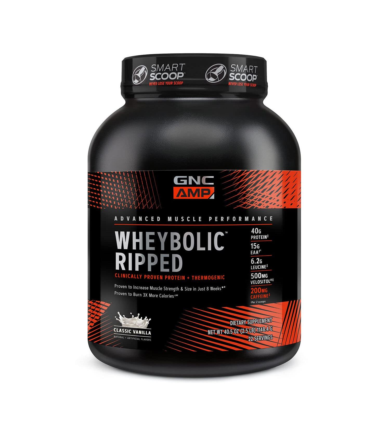 GNC AMP Wheybolic Ripped Classic Vanilla 3.32 lb - Muscle Building Protein Shake - Buy Online on GoSupps.com