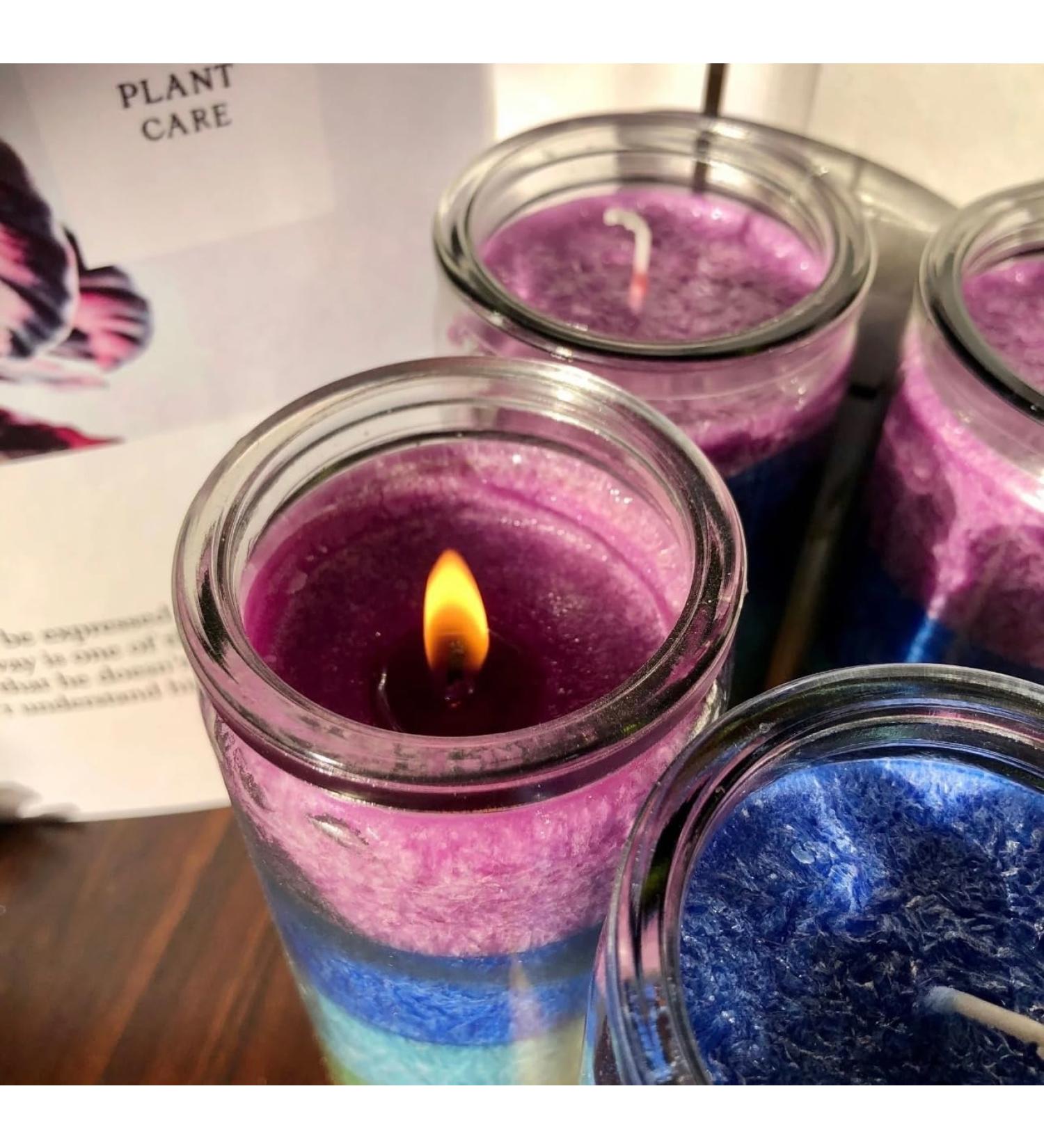 7 Chakra Devotional Prayer Candle in Glass Jar | 90-Hour Burn | Rainbow Candle for Ceremonies Gifts & Decor - International Shipping Available - Buy Online on GoSupps.com