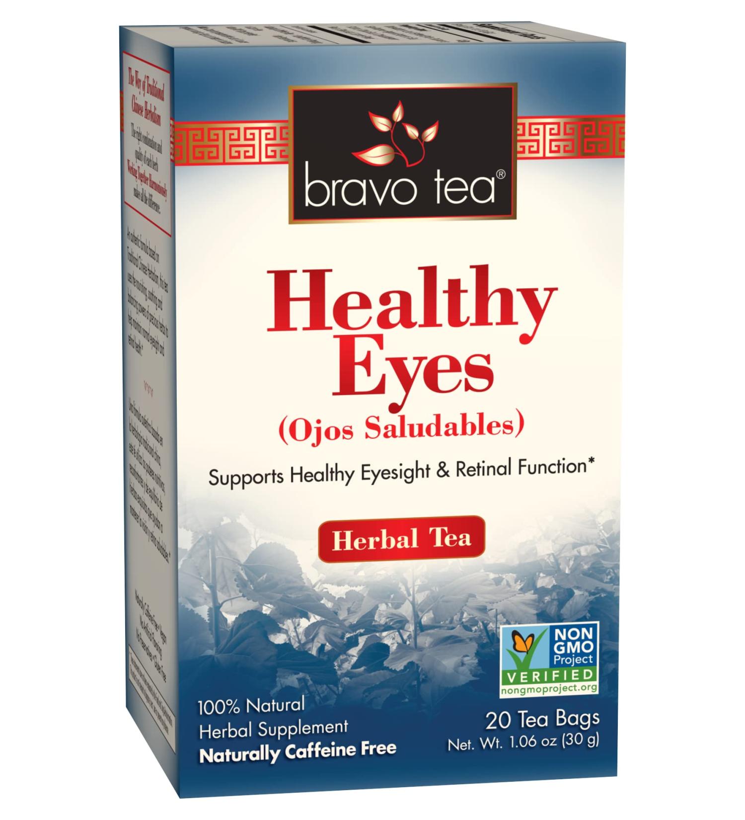 Bravo Tea Healthy Eyes - Caffeine Free Herbal Tea | 20 Tea Bags - Buy Online on GoSupps.com