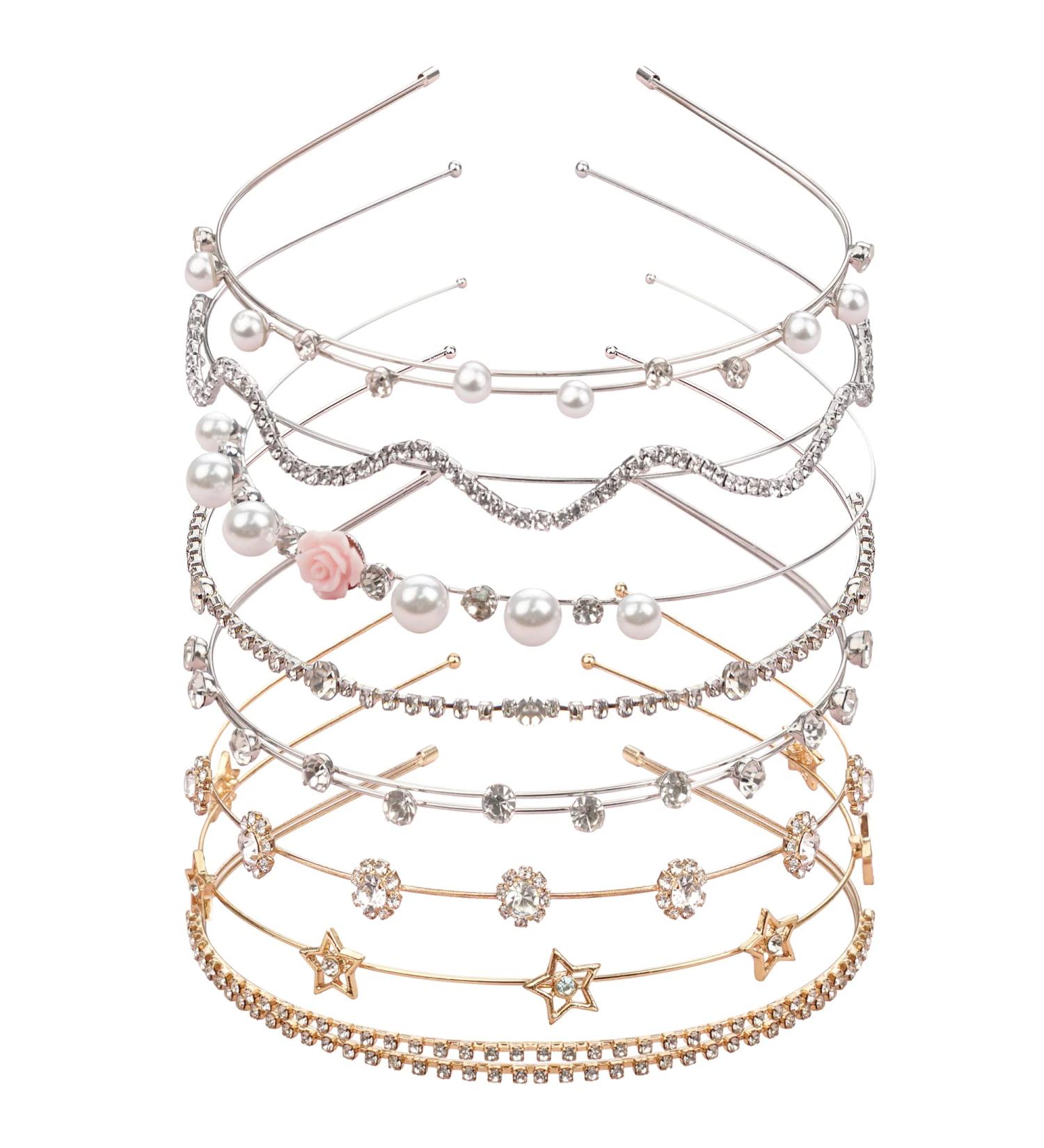 Yxiang 8PCS Crystal Headbands for Women - Fashion Rhinestone & Pearl Hairbands | Decorative Headpieces for Girls, Women, and Brides - 8 Styles Available - Buy Online on GoSupps.com