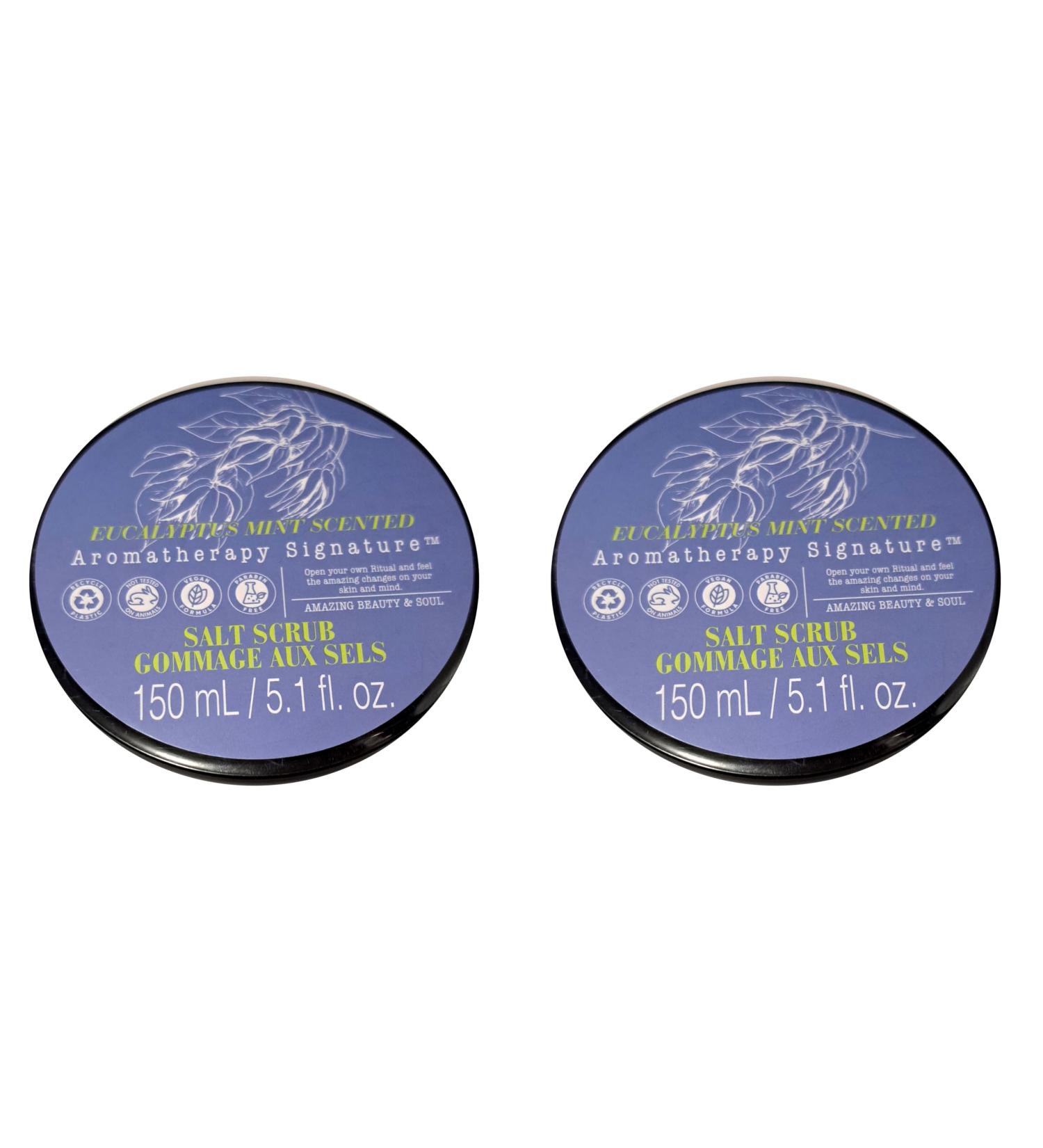 Salt Scrub - Eucalyptus Mint Scented 5.1fl oz/150ml (Set of 2 Pack)