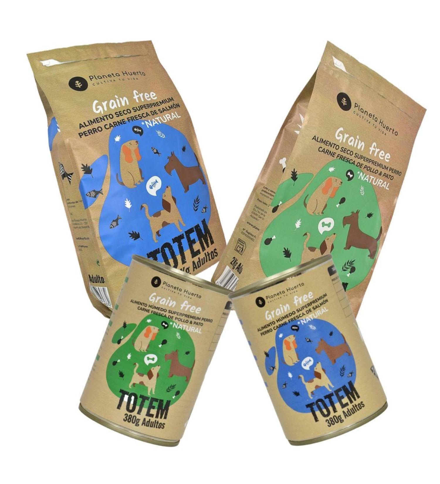 Planeta POTAGER | Tasting pack of natural grain-free food Superpremium chicken and duck for adult dogs 2 kg + 2 wet grain-free foods 380 - Buy Online on GoSupps.com