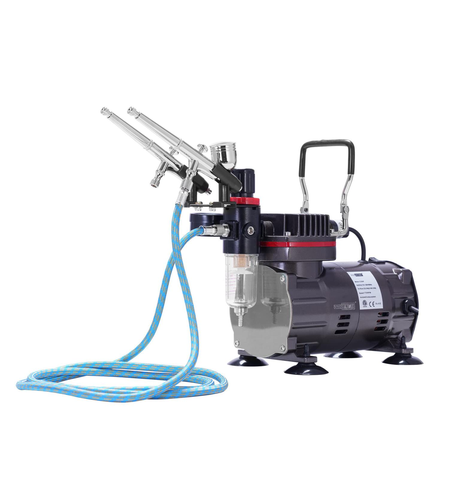VIVOHOME 110-120V Professional Airbrushing Paint System with Compressor and 3 Kits - Black - Buy Online on GoSupps.com