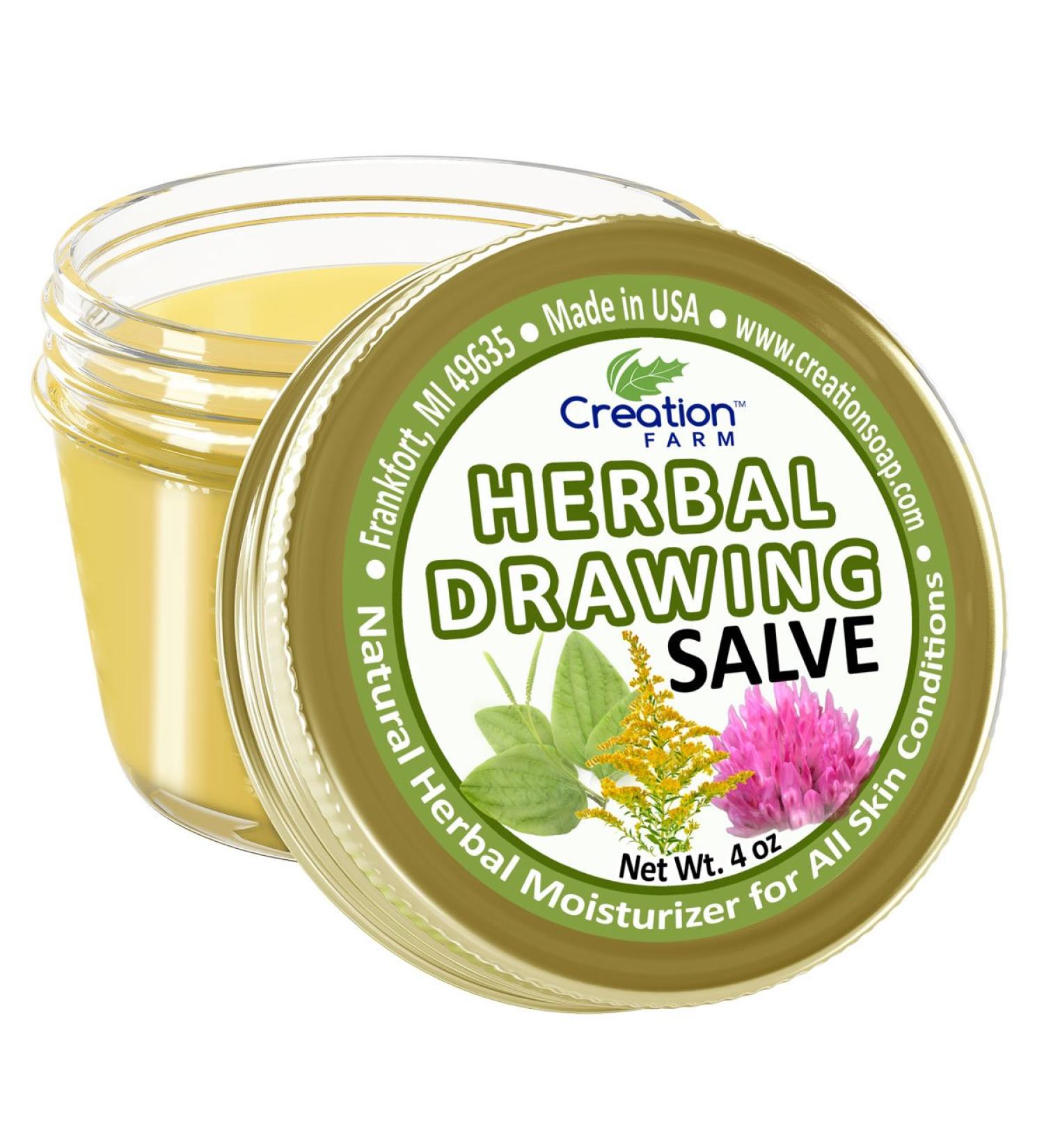 Creation Farm Drawing Salve Herbal Skin Care 4 oz - Natural Plant-Based Formula - Buy Online on GoSupps.com
