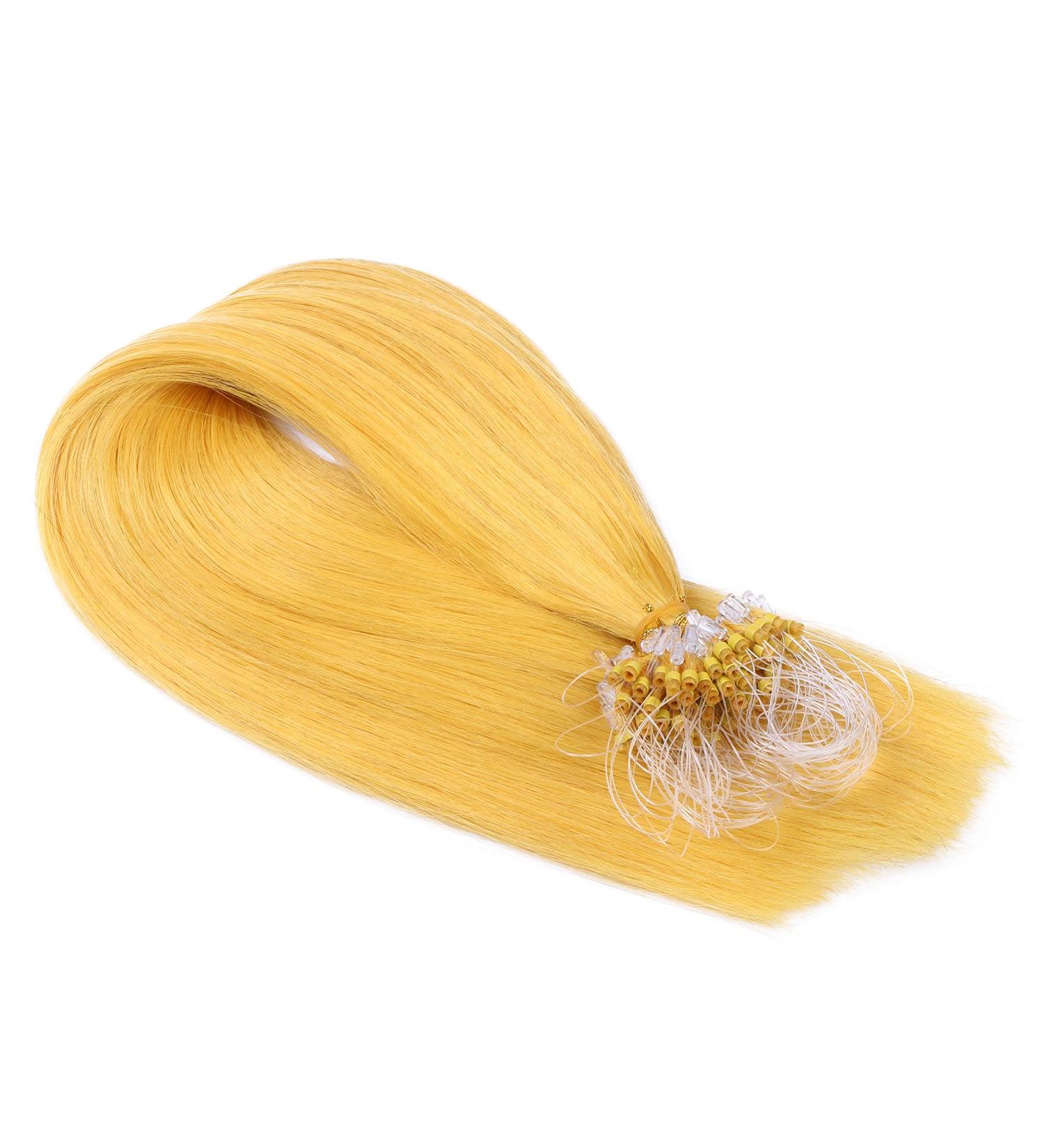 Micro Ring/Loop Hair Extensions - Yellow - 60 cm - 150 Strands - 0.5g 100% Remy Real Hair - Easy to Use Professional Quality Extensions - Buy Online on GoSupps.com