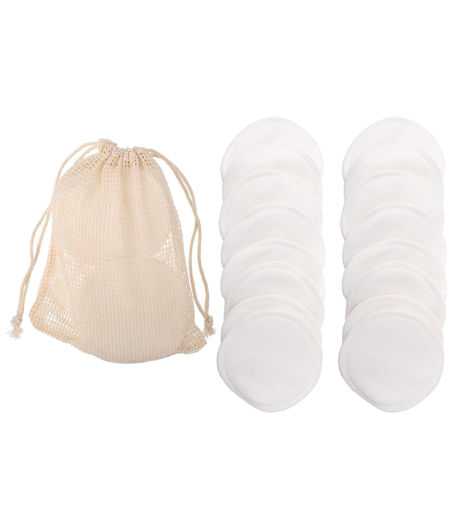 DOITOOL 1 Set Bamboo Fiber Makeup Remover Puff Pads with Cotton Mesh Bag and Paper Box - Buy Online on GoSupps.com
