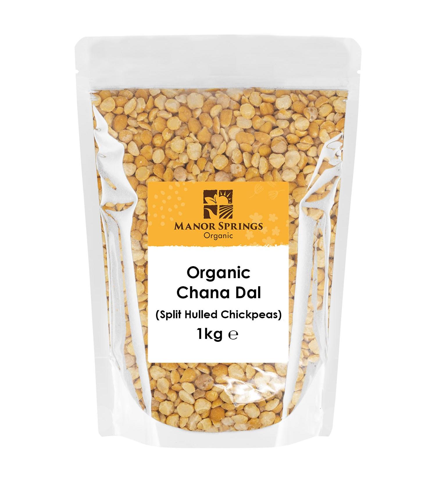 Organic Chana Dal (Split Hulled Chickpeas) 1kg by Manor Springs Organic - Buy Online on GoSupps.com