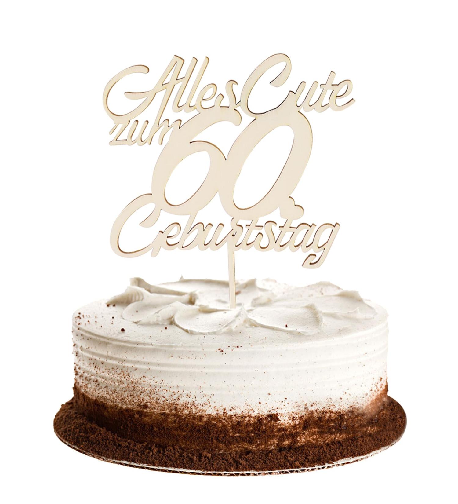 Goldthrock 60th Birthday Cake Topper - Elegant Decorations for Men & Women | Happy 60th Birthday Cake Deco - Buy Online on GoSupps.com
