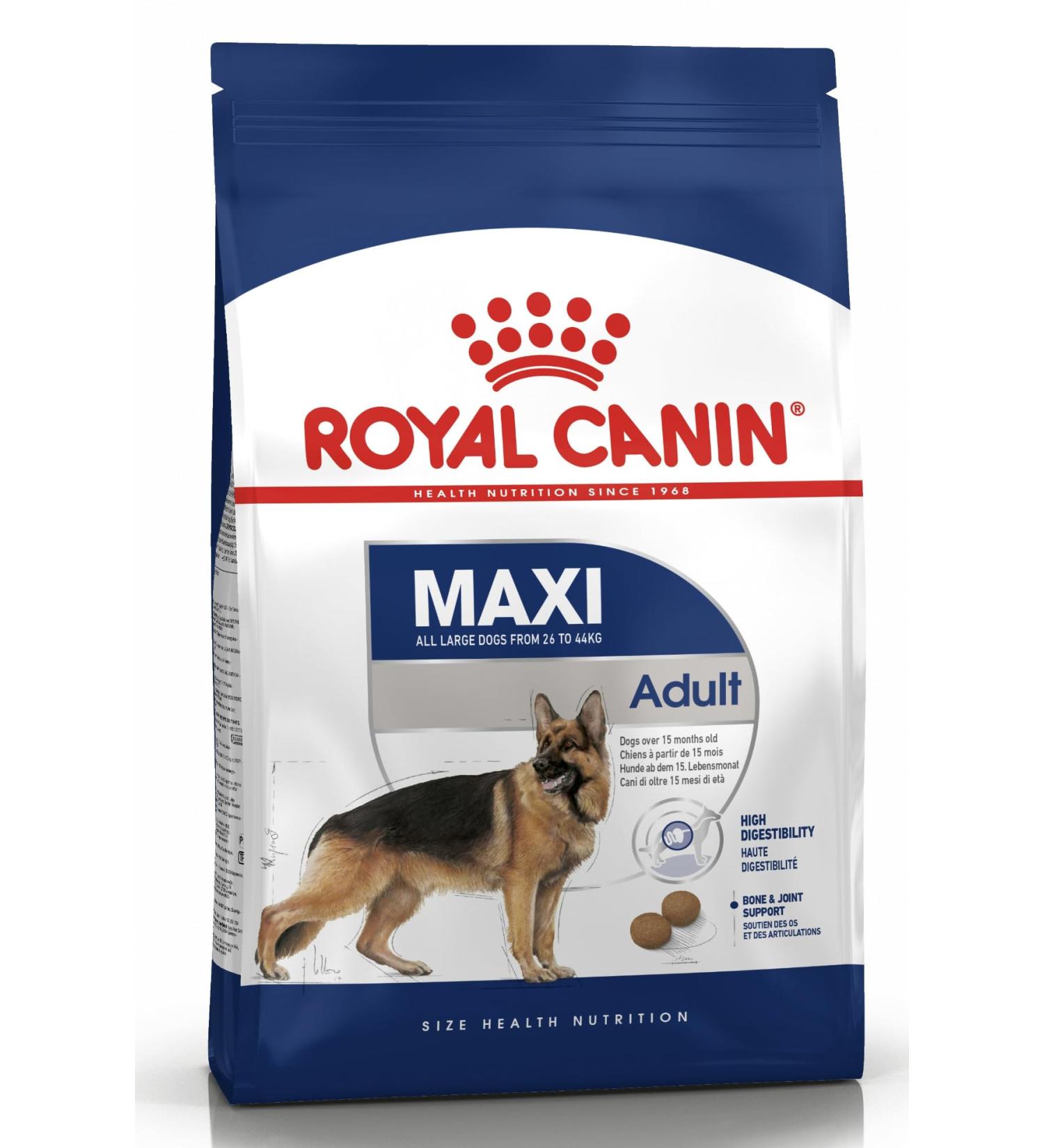 ROYAL CANIN 15kg Maxi Adult Dry Dog Food - Buy Online on GoSupps.com