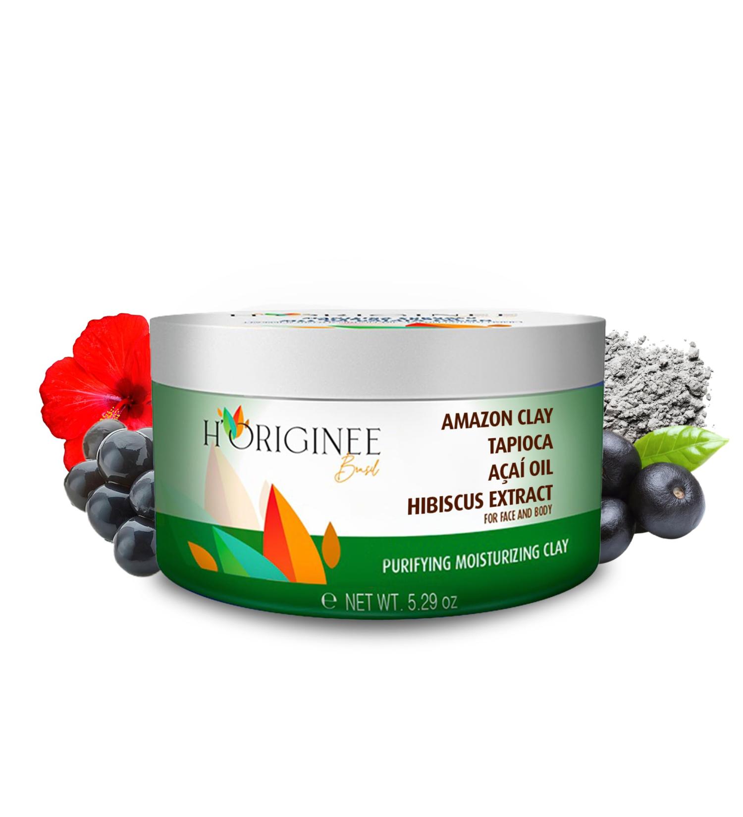 Moisturizing Purifying Clay | Vegan Hydration & Detox | H origin e Brasil - Natural Cruelty-Free & Hypoallergenic - 5.29oz - Buy Online on GoSupps.com