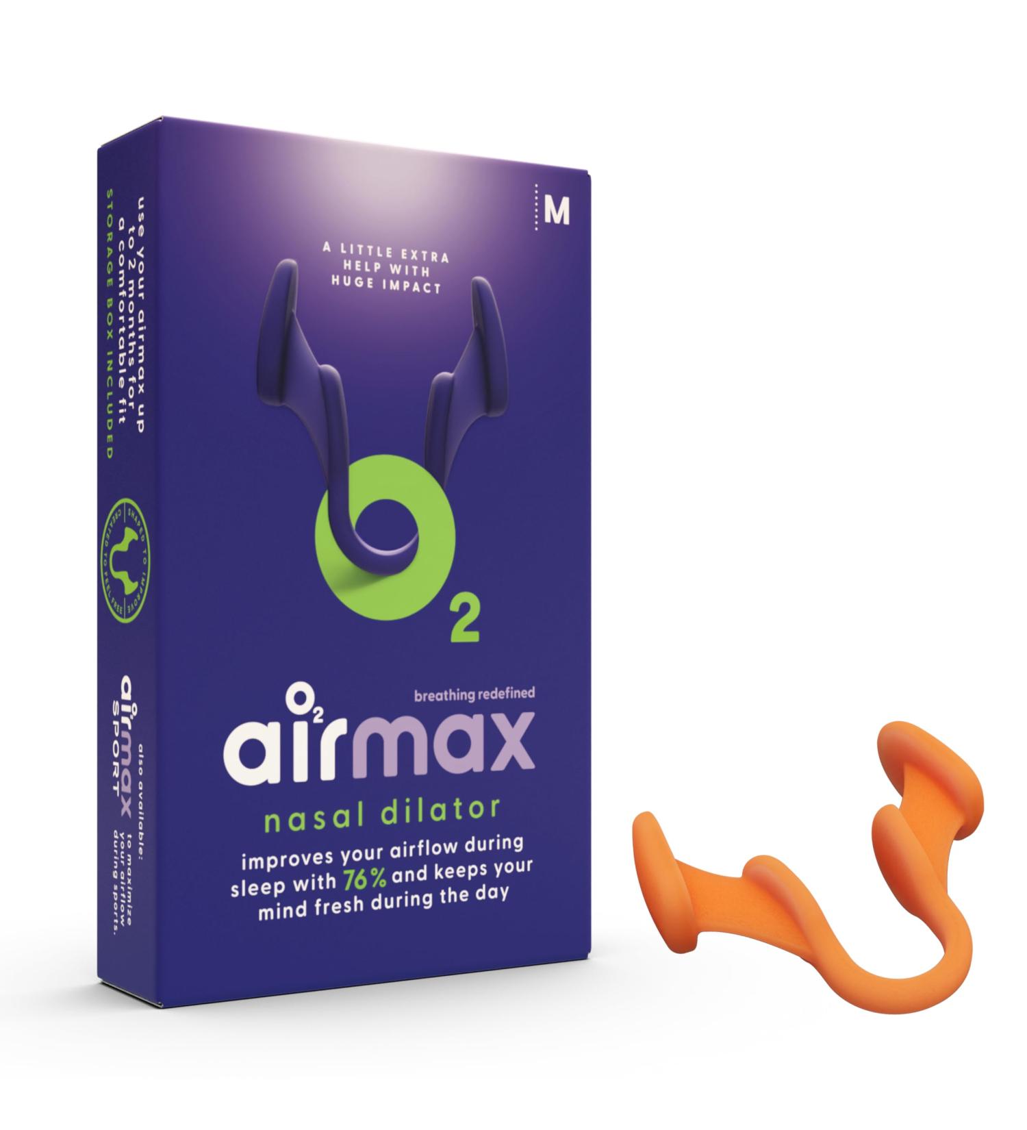 Airmax Nasal Spreader - 76% More Air | Nasal Dilator for Better Breathing | Anti-Snoring Solution | Size M for Men & Women - Buy Online on GoSupps.com