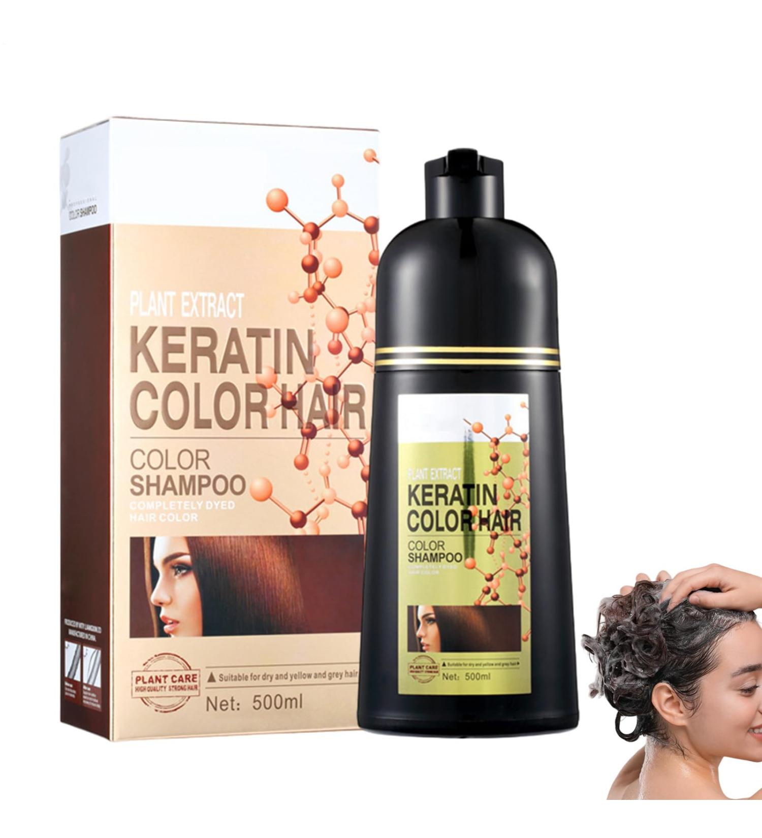 Zankie Silver gray hair color shampoo natural hair color shampoo 6in1 hair dye covers gray hair longlasting color shampoo for men and women for gray hair 500 ml - Buy Online on GoSupps.com