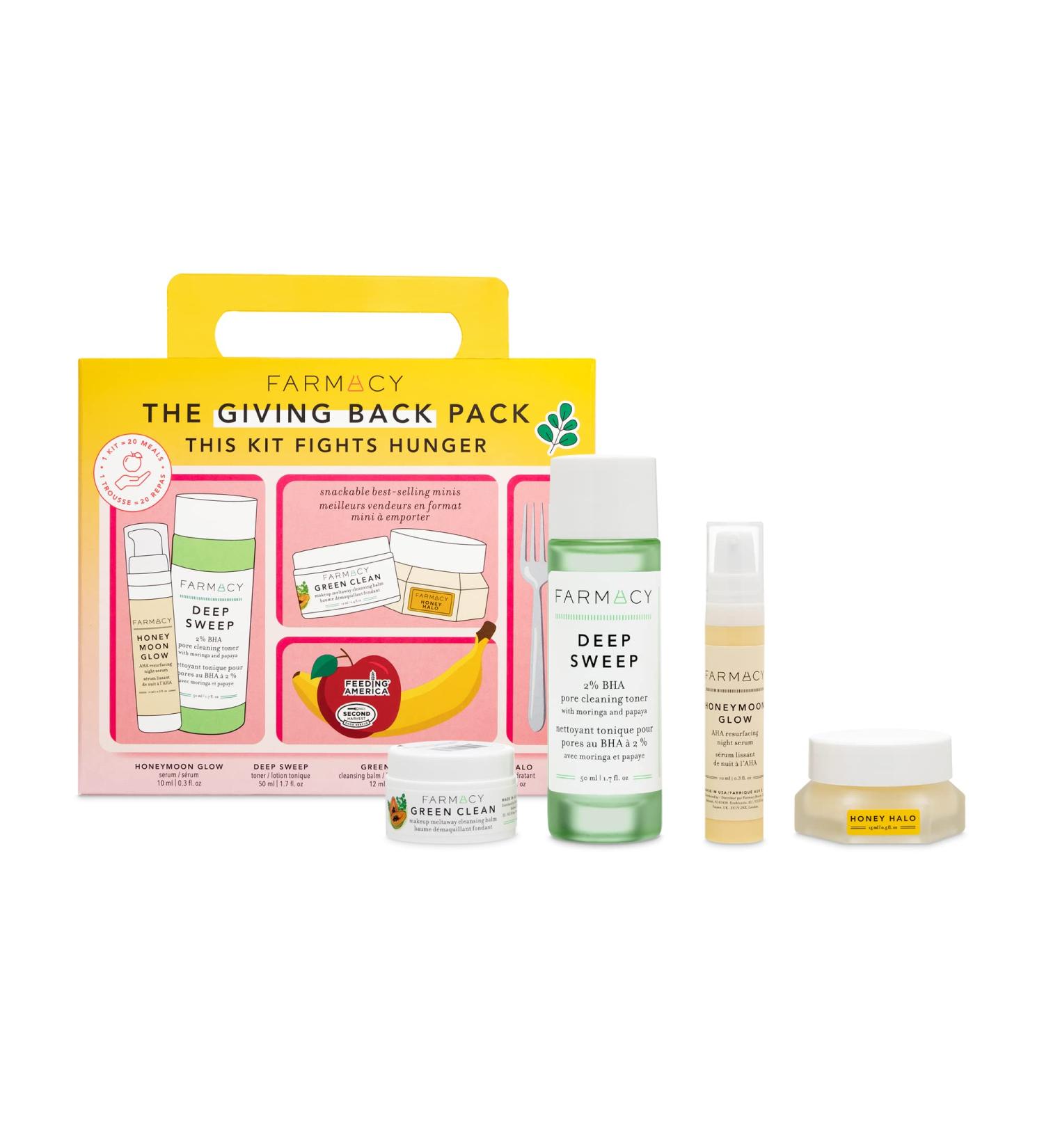 Farmacy Skincare Gift Set: Giving Back Pack - 4 Piece Set | 20 Meals Donated with Every Kit Sold - Buy Online on GoSupps.com