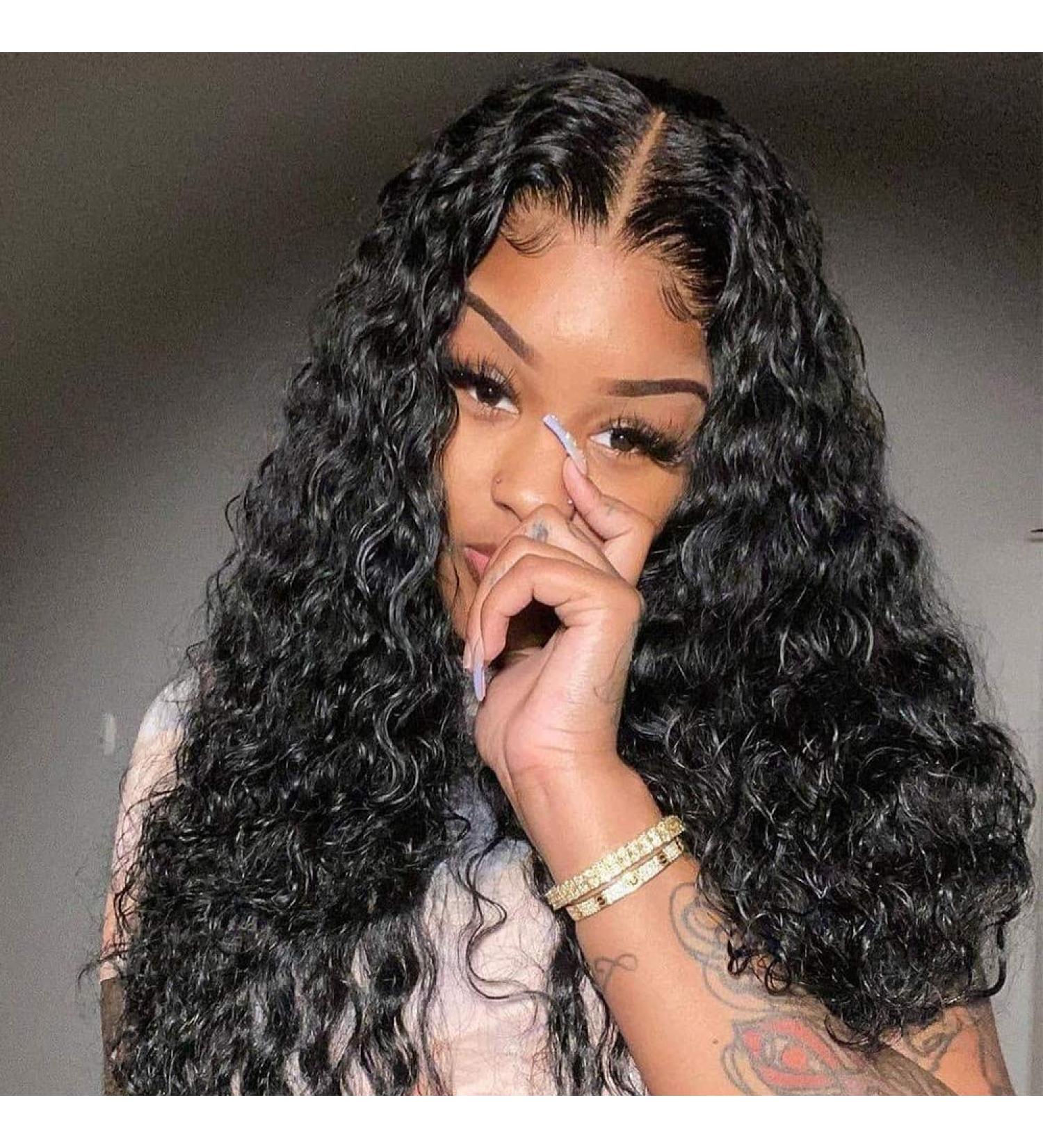28 Glueless Lace Front Human Hair Wig - Pre Plucked Brazilian Deep Wave, 150% Density, Natural Hairline - Buy Online on GoSupps.com