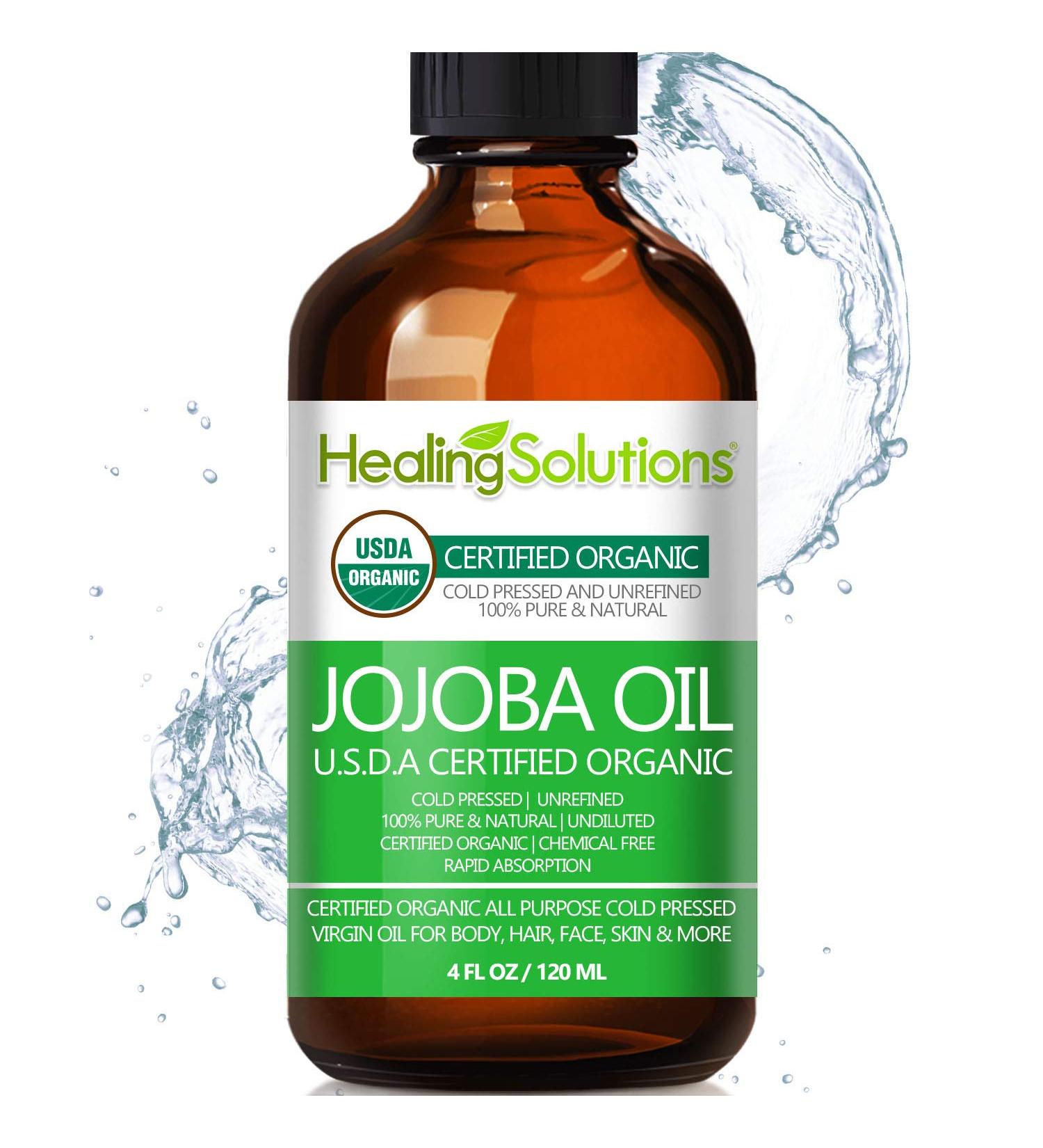 Jojoba Oil (Organic - 4oz) 100% Pure & Natural - Cold Pressed Unrefined - Hexane & Chemical Free - Natural Carrier Oil & Cuticle Oil Solution for Face & Hair, Helps Fight Acne & Moisturize Skin Now 4 Fl Oz (Pack of 1)