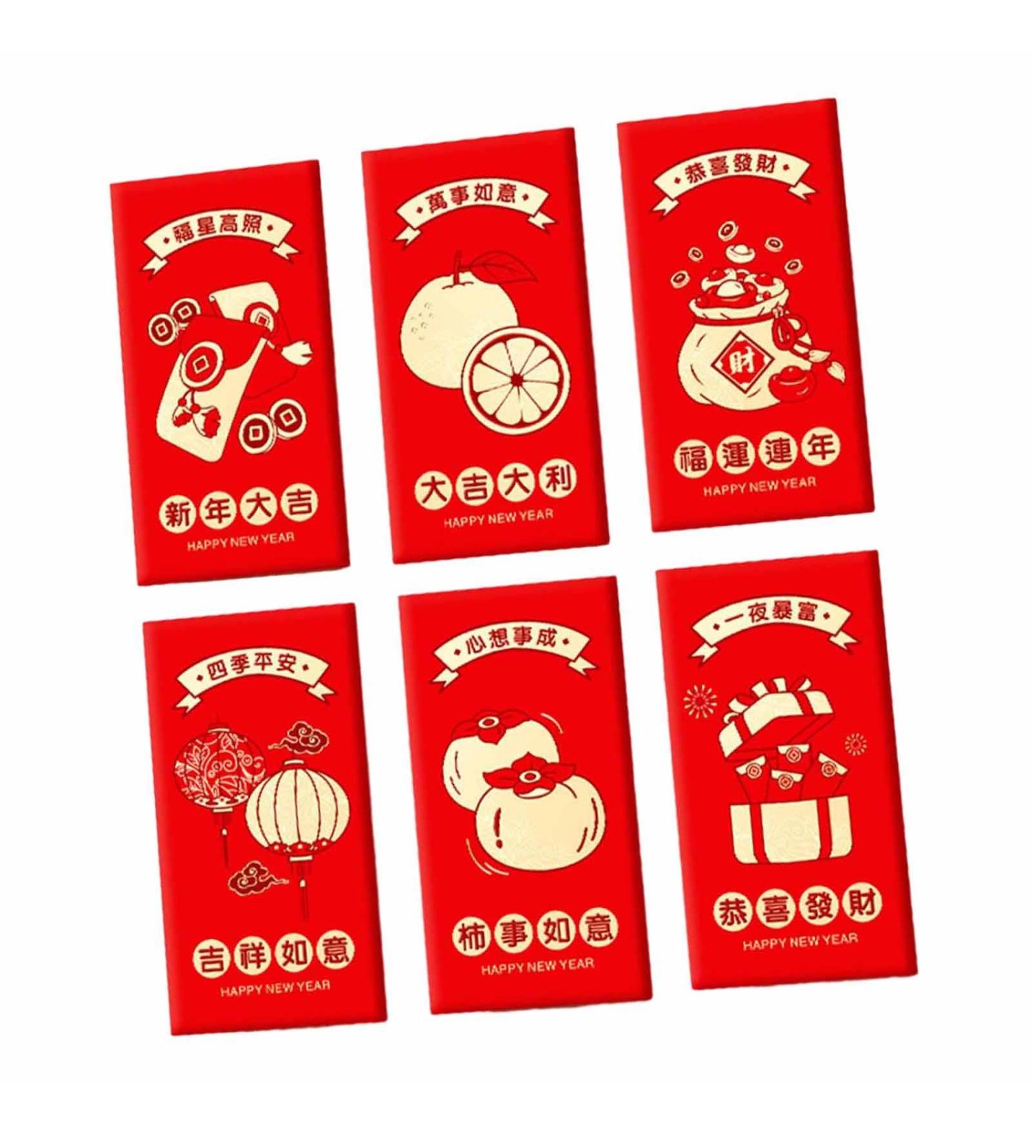 Generic 6pcs 2024 Chinese New Year Red Envelopes Big Red Packet Money Pockets Dragon Hong Bao Spring Festival Style C - Buy Online on GoSupps.com