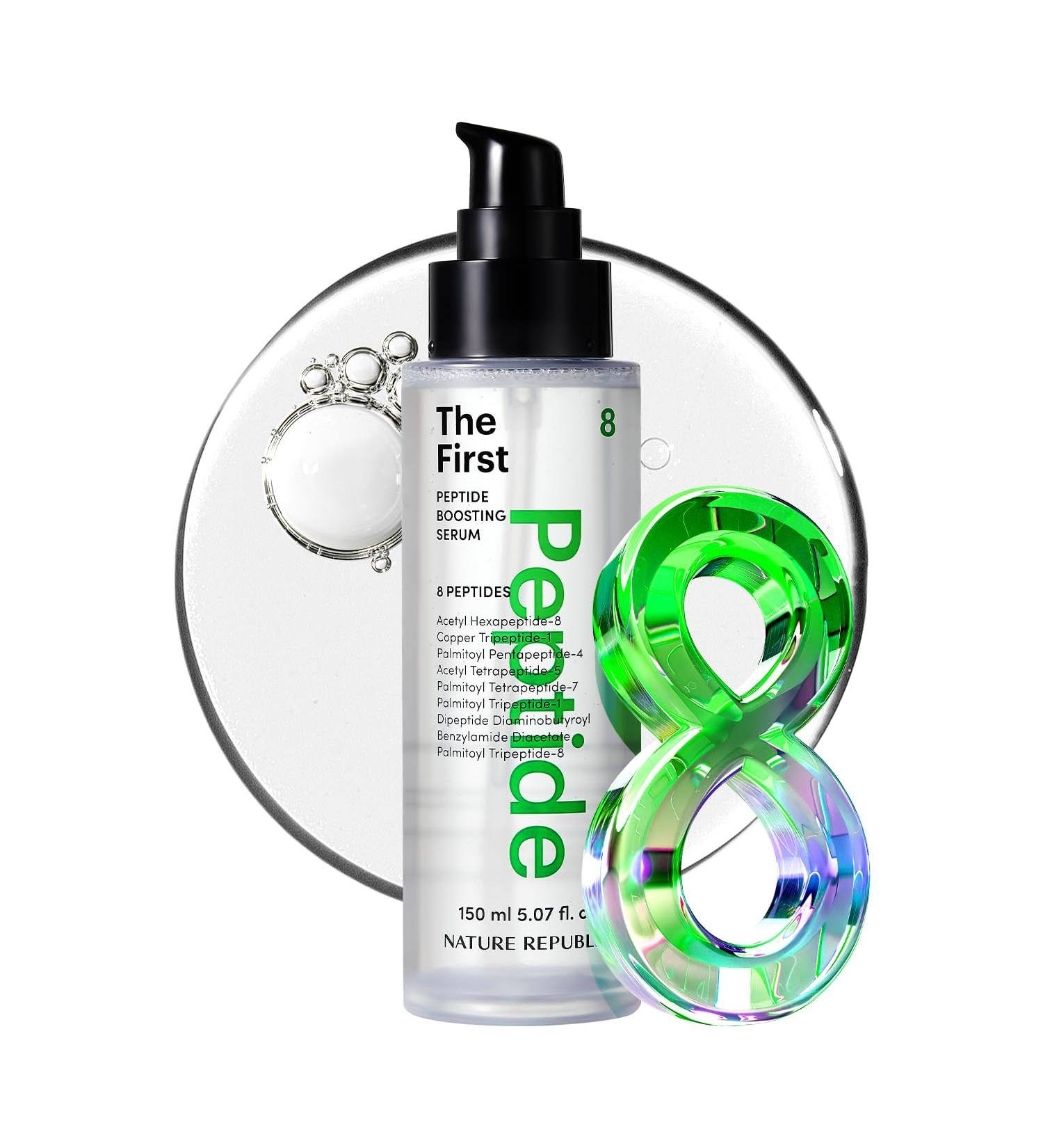 Nature Republic The First Peptide Boosting Serum Niacinamide Adenosine Hydrating & Firming Facial Serum for Fine Lines & Pores Korean Skincare 150ml / 5.07 fl oz - Buy Online on GoSupps.com