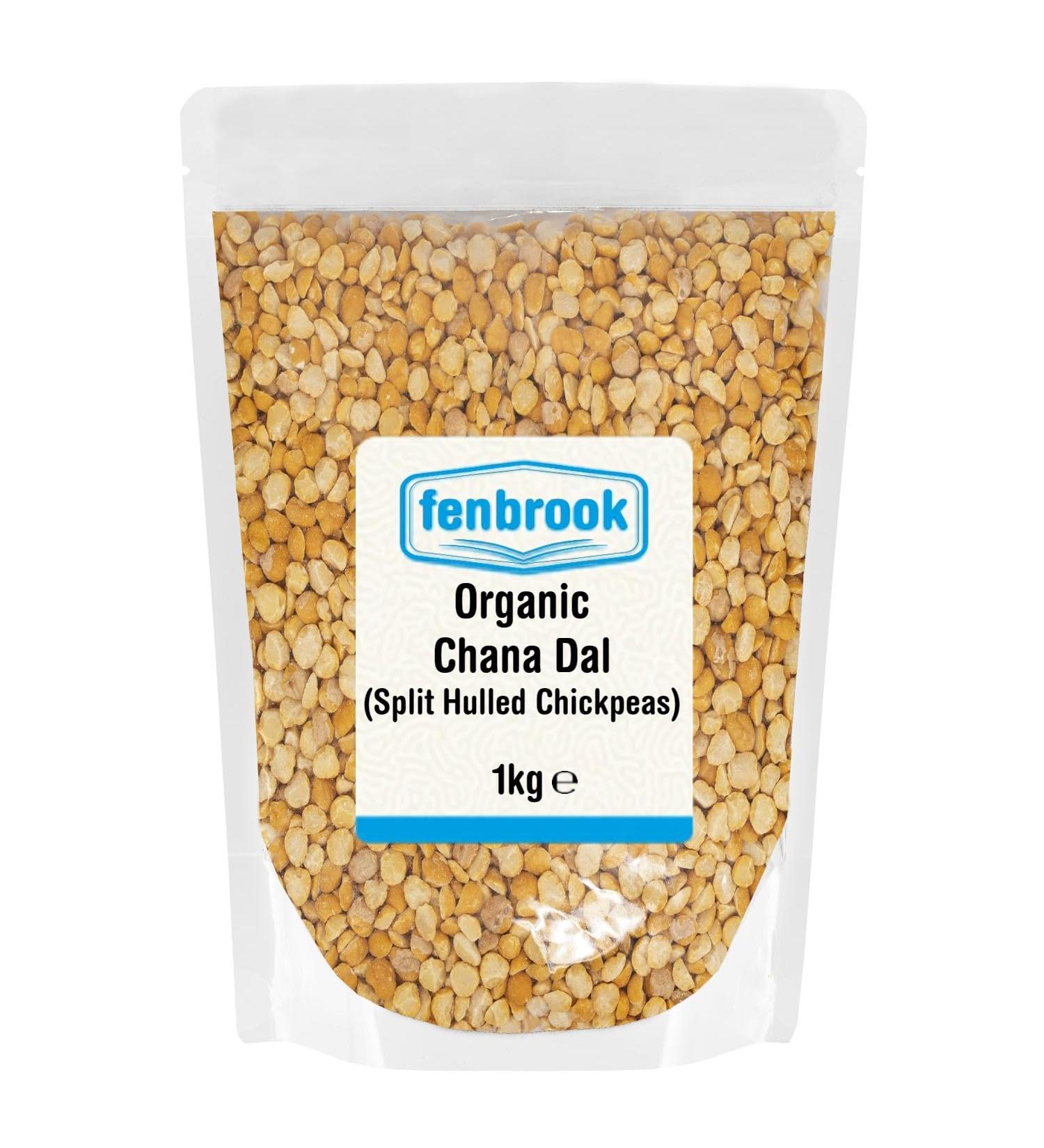 Organic Chana Dal (Split Hulled Chickpeas) 1kg | Certified Organic by Fenbrook Organic - Buy Online on GoSupps.com