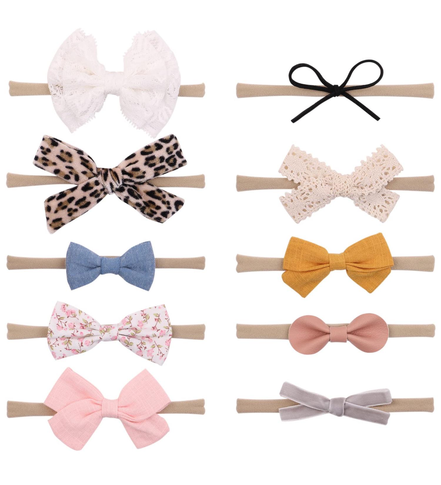 10 Pack Baby Girl Hairbands - Stylish Headband Hair Clips for Newborns & Toddlers - A1 H0408-1 - Buy Online on GoSupps.com