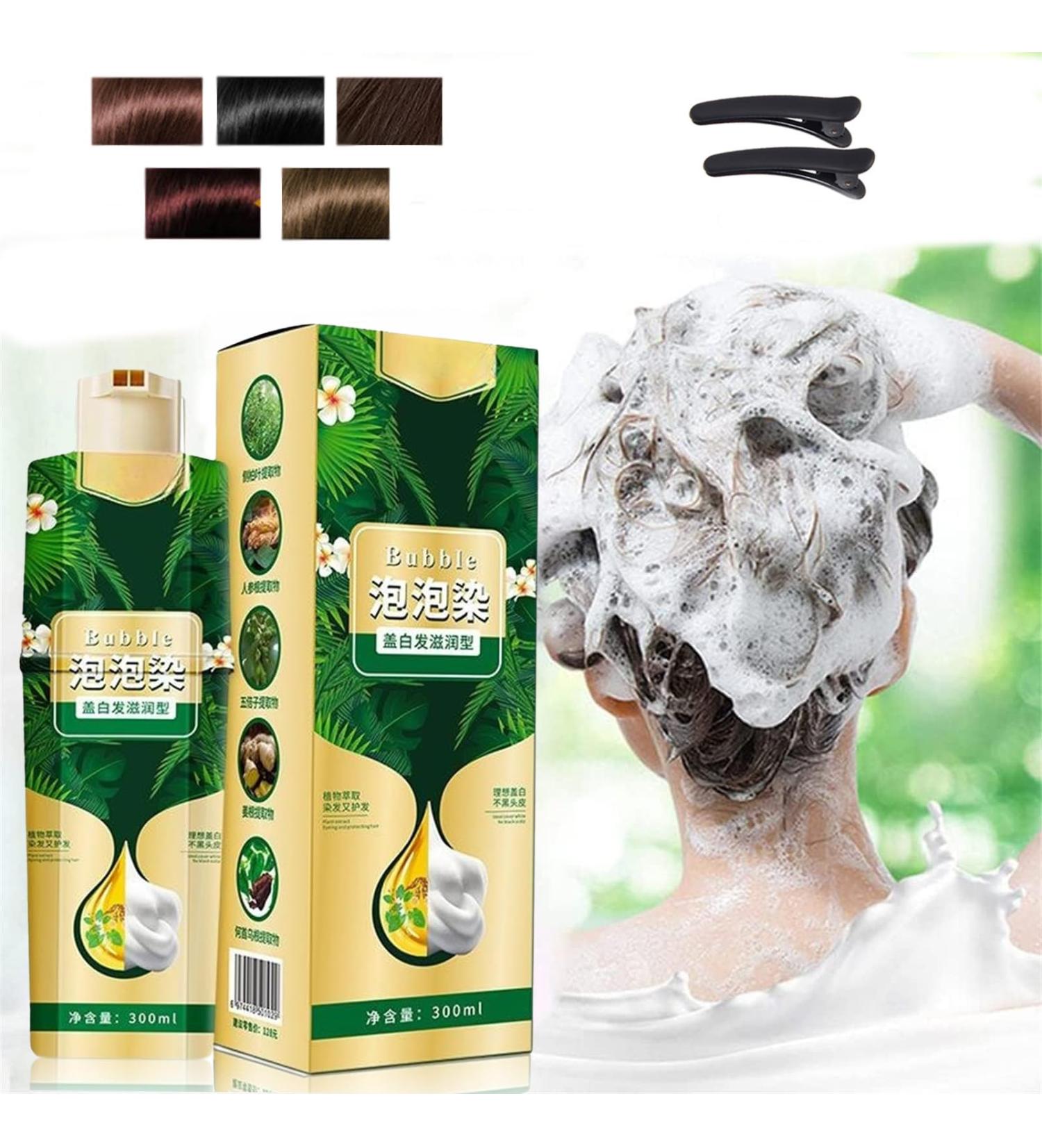 Plant Bubble Hair Dye Shampoo - Vegetable Hair Dye - Hair Coloring And Conditioning 3 Effects In 1 - Beirou BubblePure Plant Extract For Gray Hair Color Bubble Dye (coffee) - Buy Online on GoSupps.com