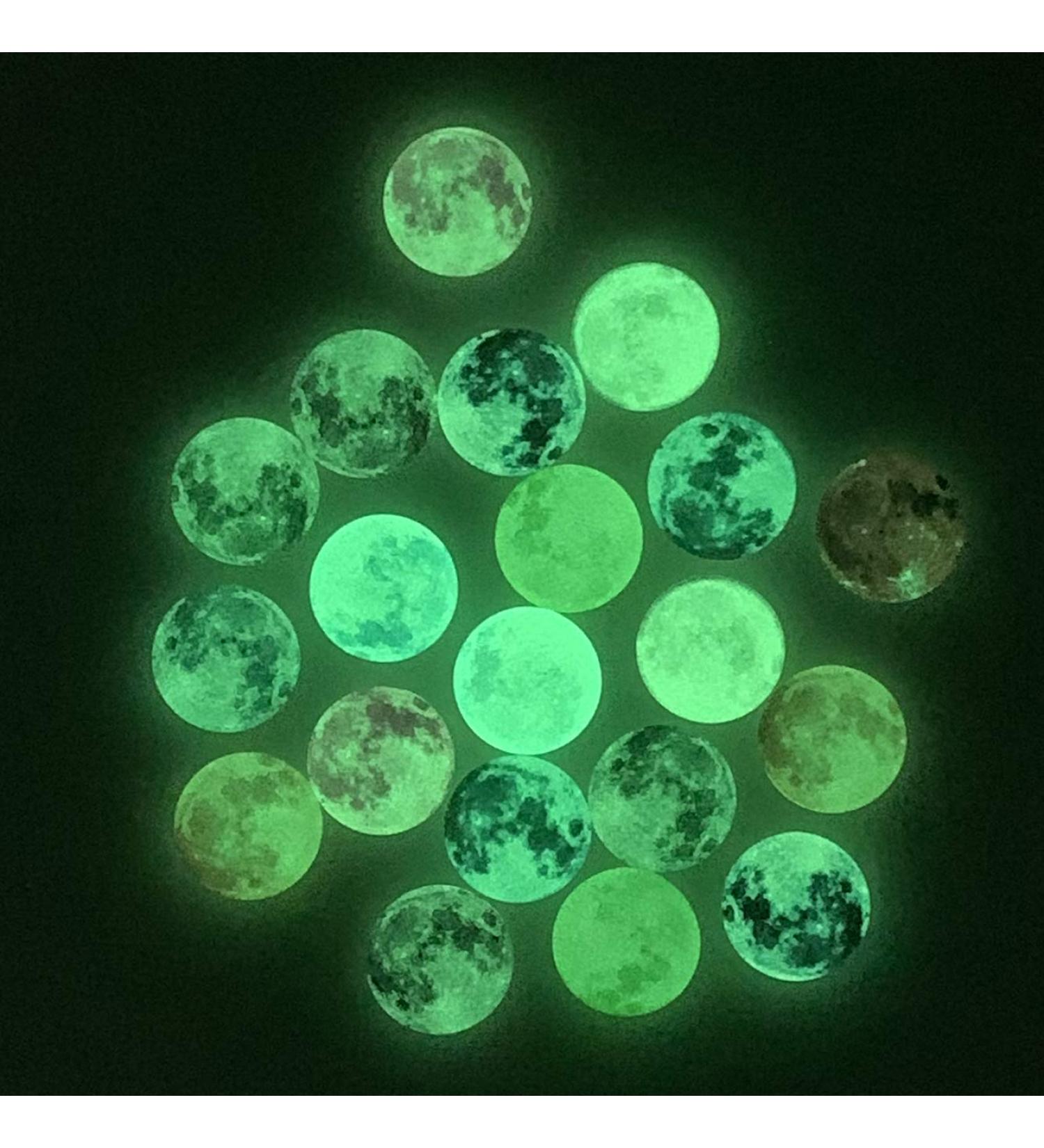 20Pcs 25mm Glow in The Dark Glass Moon Cabochons for DIY Necklace Bracelet Making - Buy Online on GoSupps.com