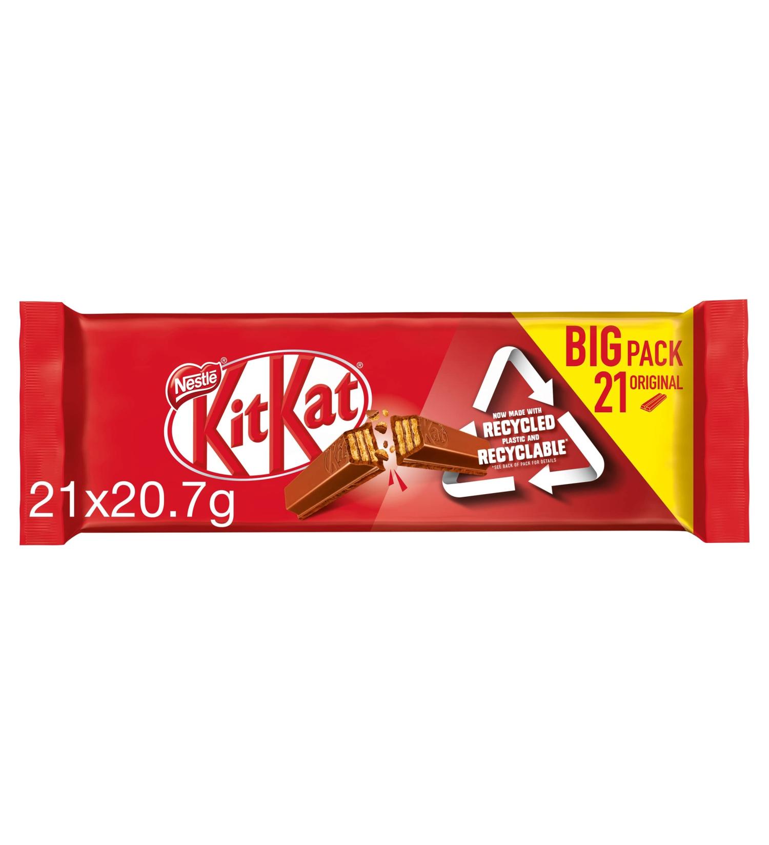 Kit Kat Milk 2 Finger Chocolate Biscuit Bars Multipack 21 x 20.7 g (Pack of 2) - Buy Online on GoSupps.com
