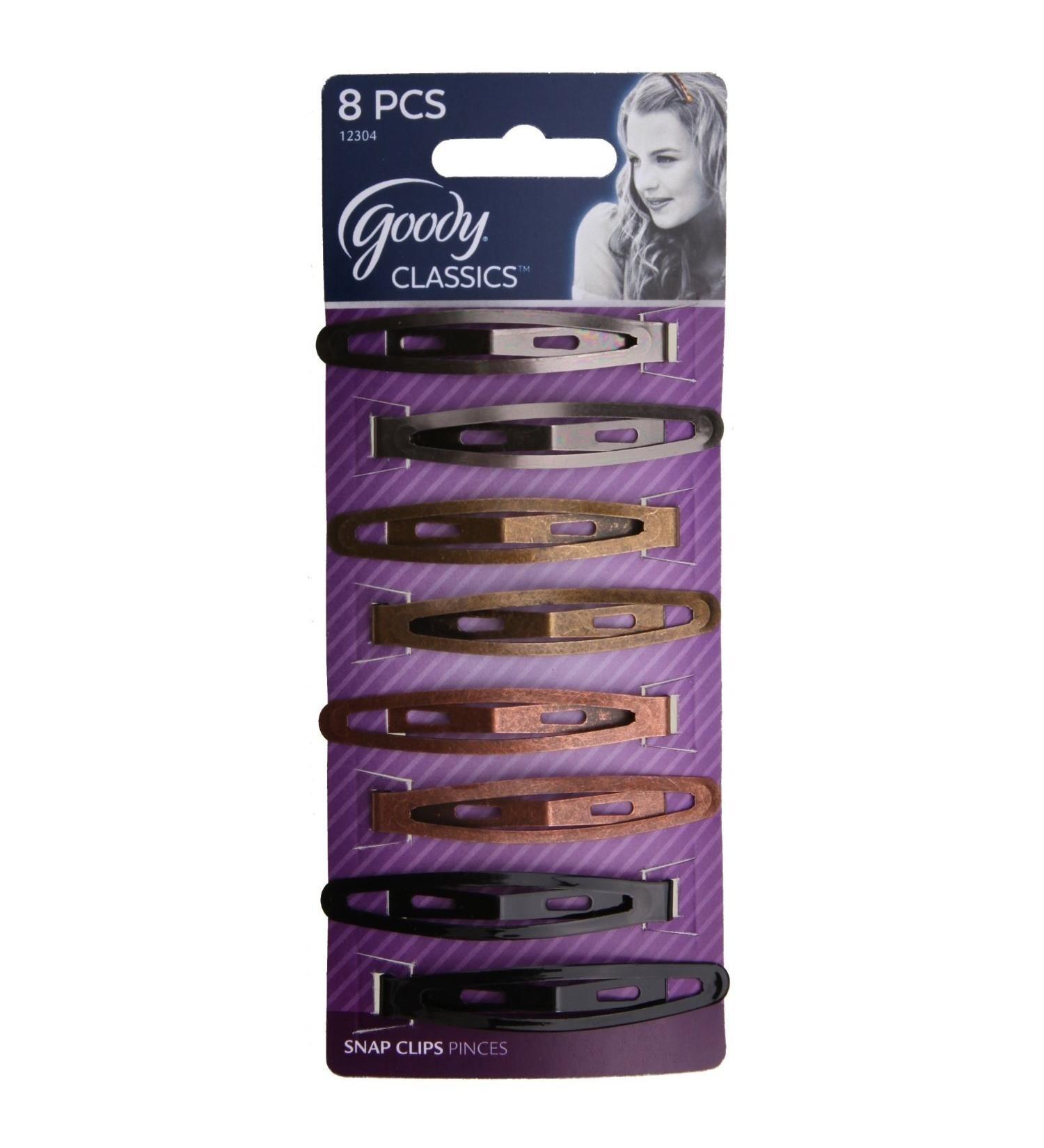 Goody Womens Classic Oval Metal Contour Clip 8x Item 12304 Assorted Colors