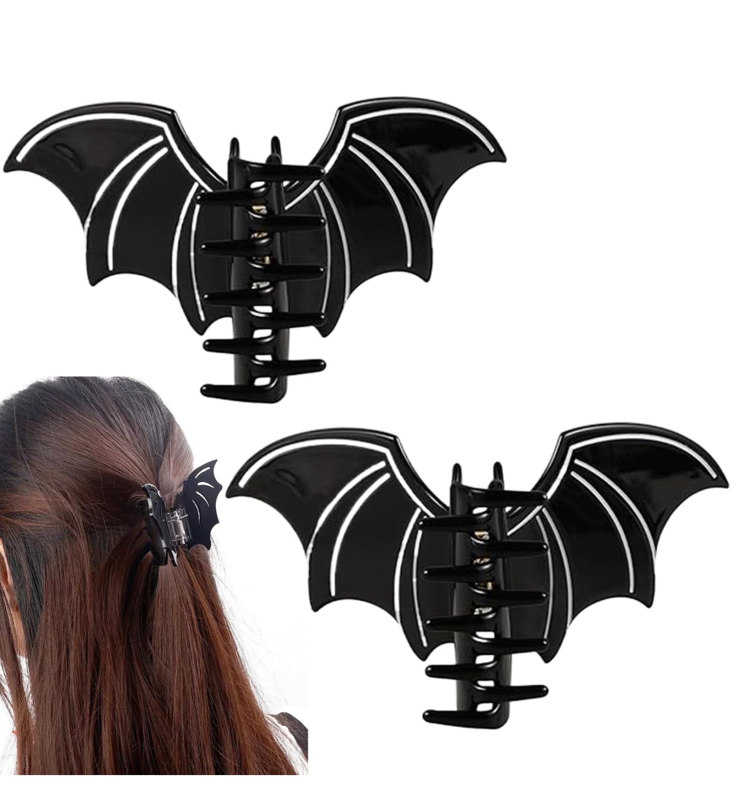 2Pcs Halloween Claw Clips Halloween Hair Clips Spooky Bat Hair Clip Scary Halloween Hair Clips Decorative Halloween Hair Accessories for Carnival Cosplay Costume Party - Buy Online on GoSupps.com