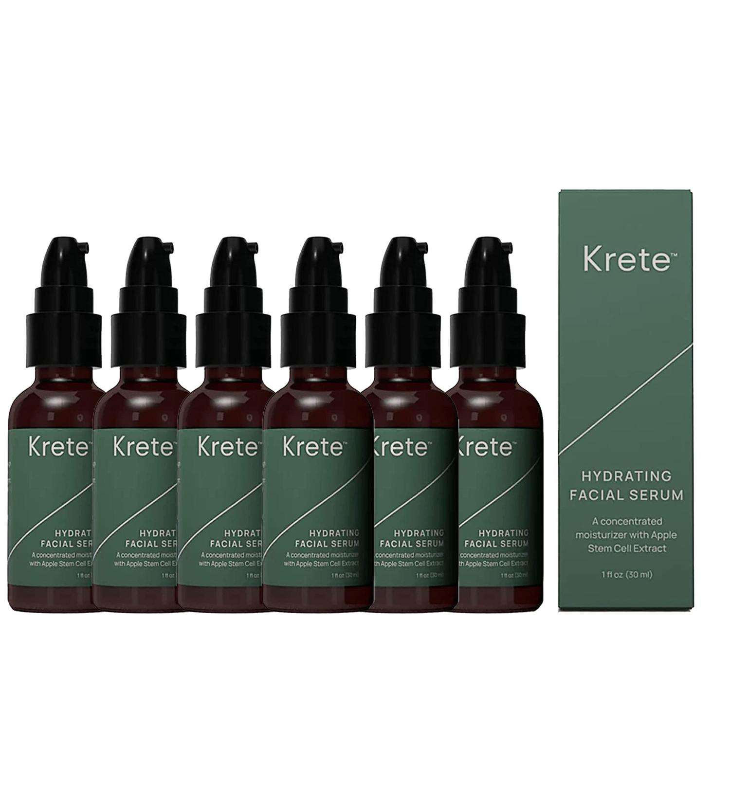 KRETE Hydrating Facial Serum for Men - Moisturize Smooth Hydrate & Protect Your Skin In 30-Seconds Oil-Free All Skin Types with Apple Stem Cell Extract & Hyaluronic Acid - 1 Fl Oz (Pack of 6) - Buy Online on GoSupps.com