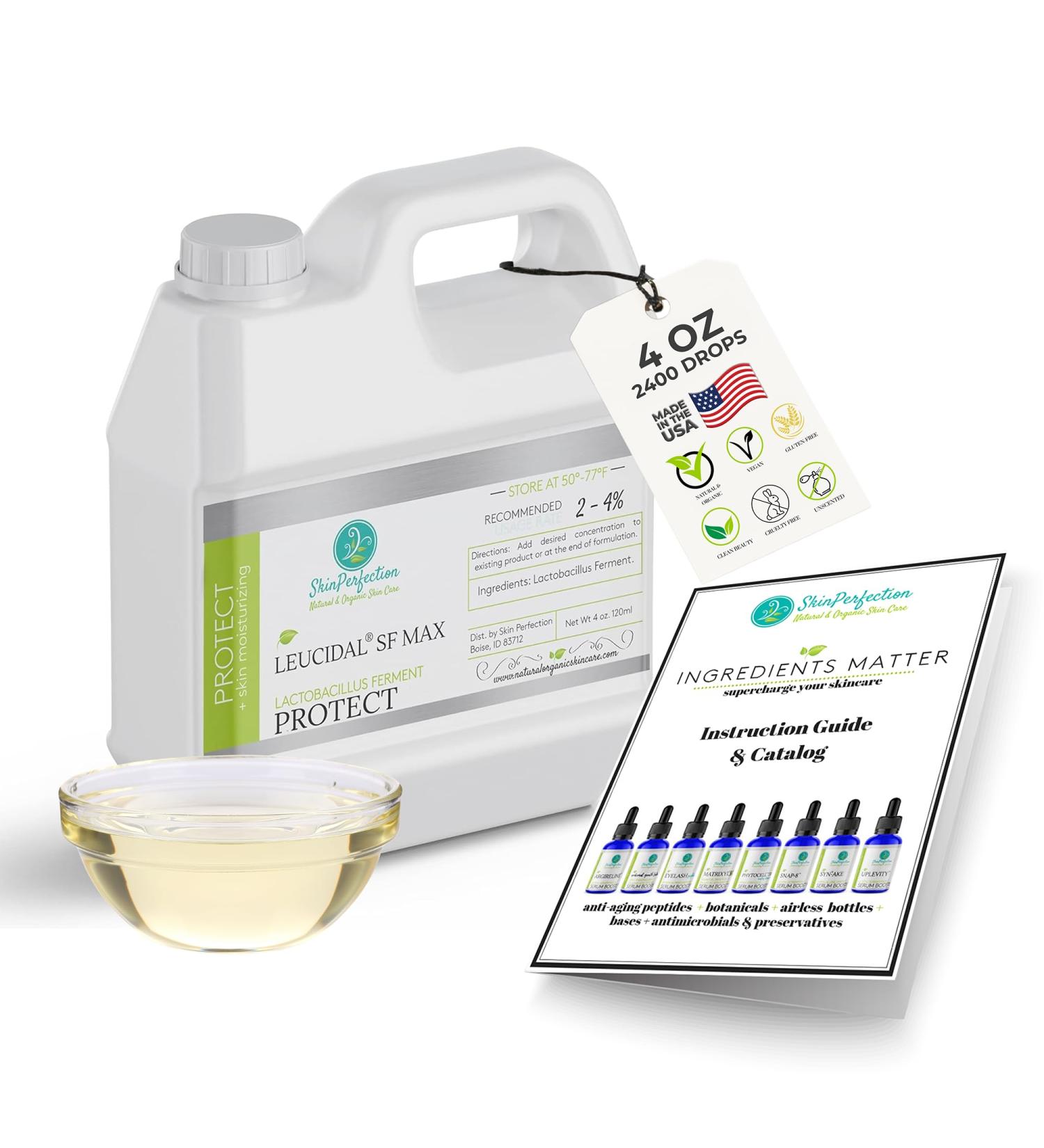 Skin Perfection Leucidal Liquid SF Max - Natural DIY Preservative for Homemade Skincare & Cosmetics (4oz) | Leucidal Liquid with Lactobacillus Ferment Protection | International Shipping - Buy Online on GoSupps.com