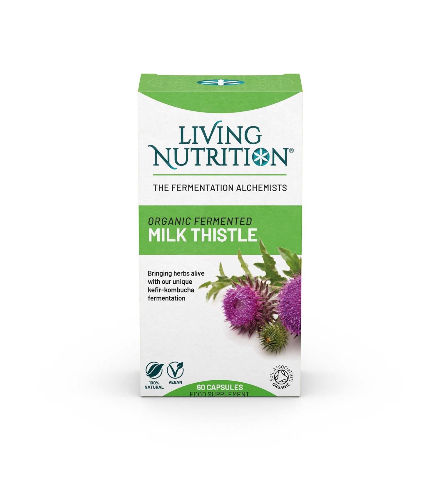 Organic Fermented Milk Thistle Supplement (60 Caps) - Natural Liver Support - Buy Online on GoSupps.com