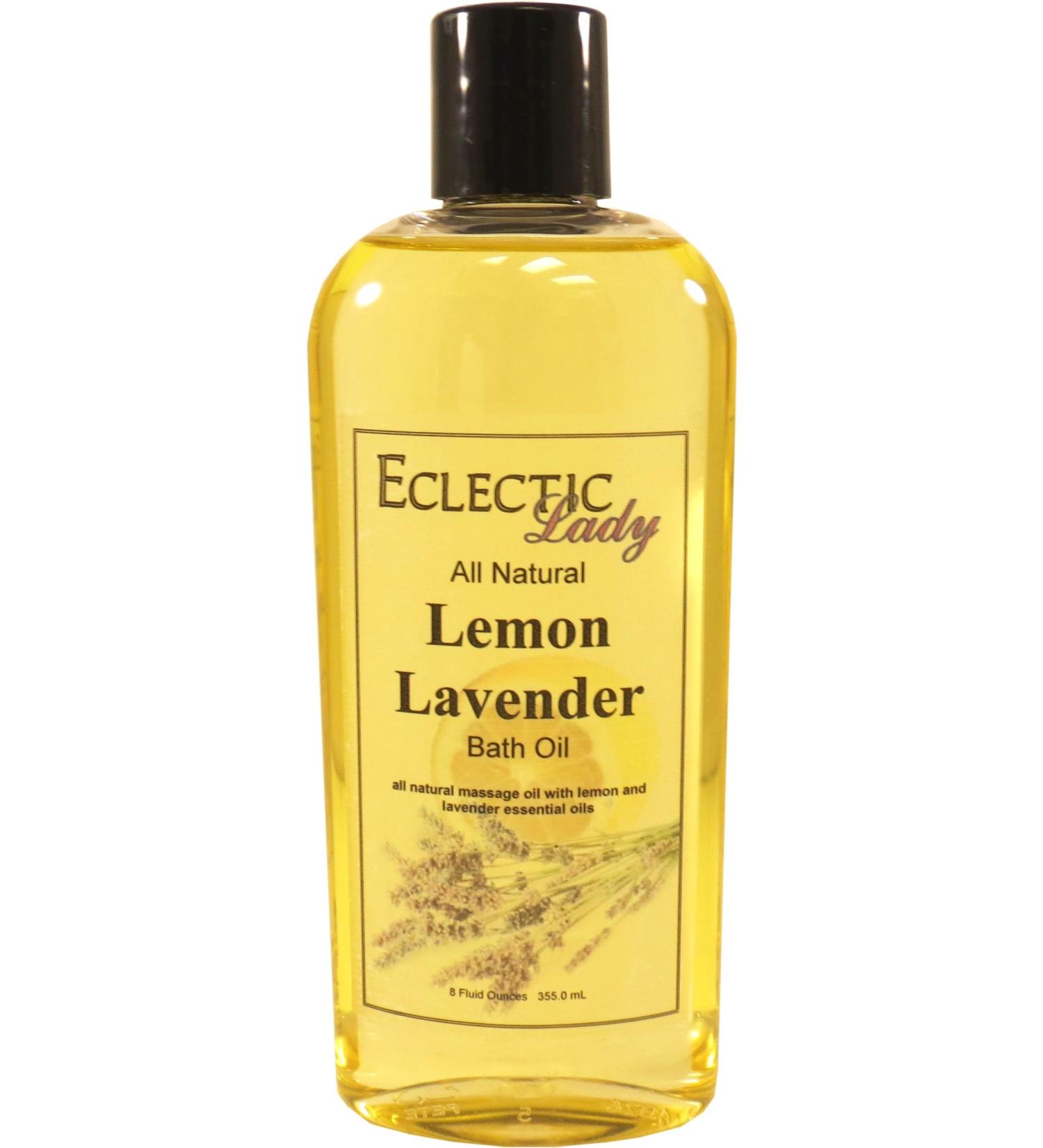 Lemon Lavender Bath Oil by Eclectic Lady | Relaxing Scented Body Oil for Dry Sensitive Skin | 8 oz Nourishing Moisturizing Shower Oil - Buy Online on GoSupps.com