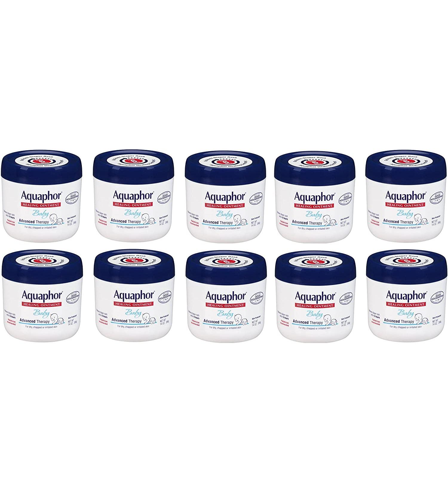 Aquaphor Baby Healing Ointment 14oz, Pack of 10 - Skin Protectant, Advanced Therapy - Buy Online on GoSupps.com