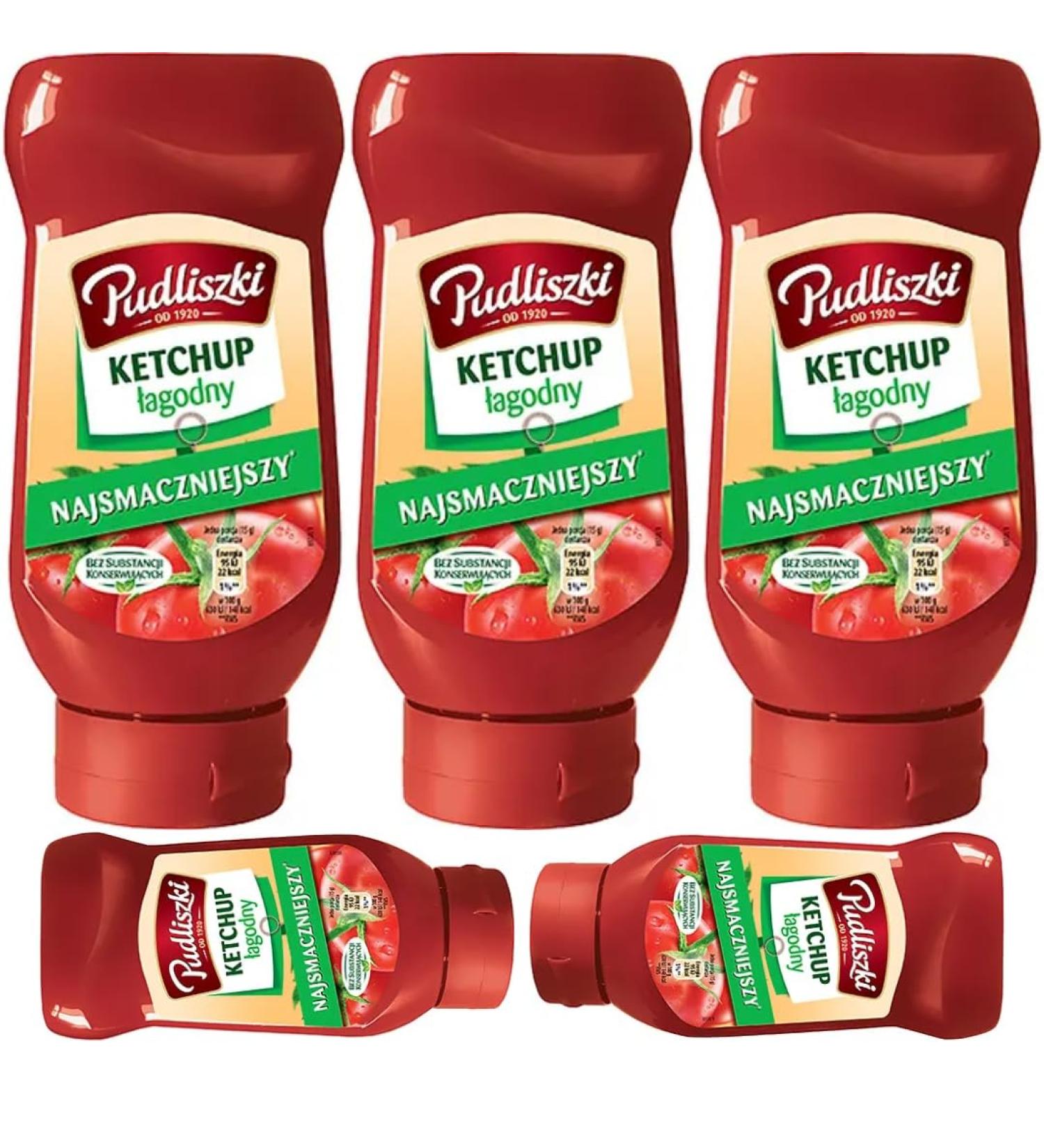 Pudliszki Mild Ketchup 480 Grams x 5 Pieces - Buy Online on GoSupps.com
