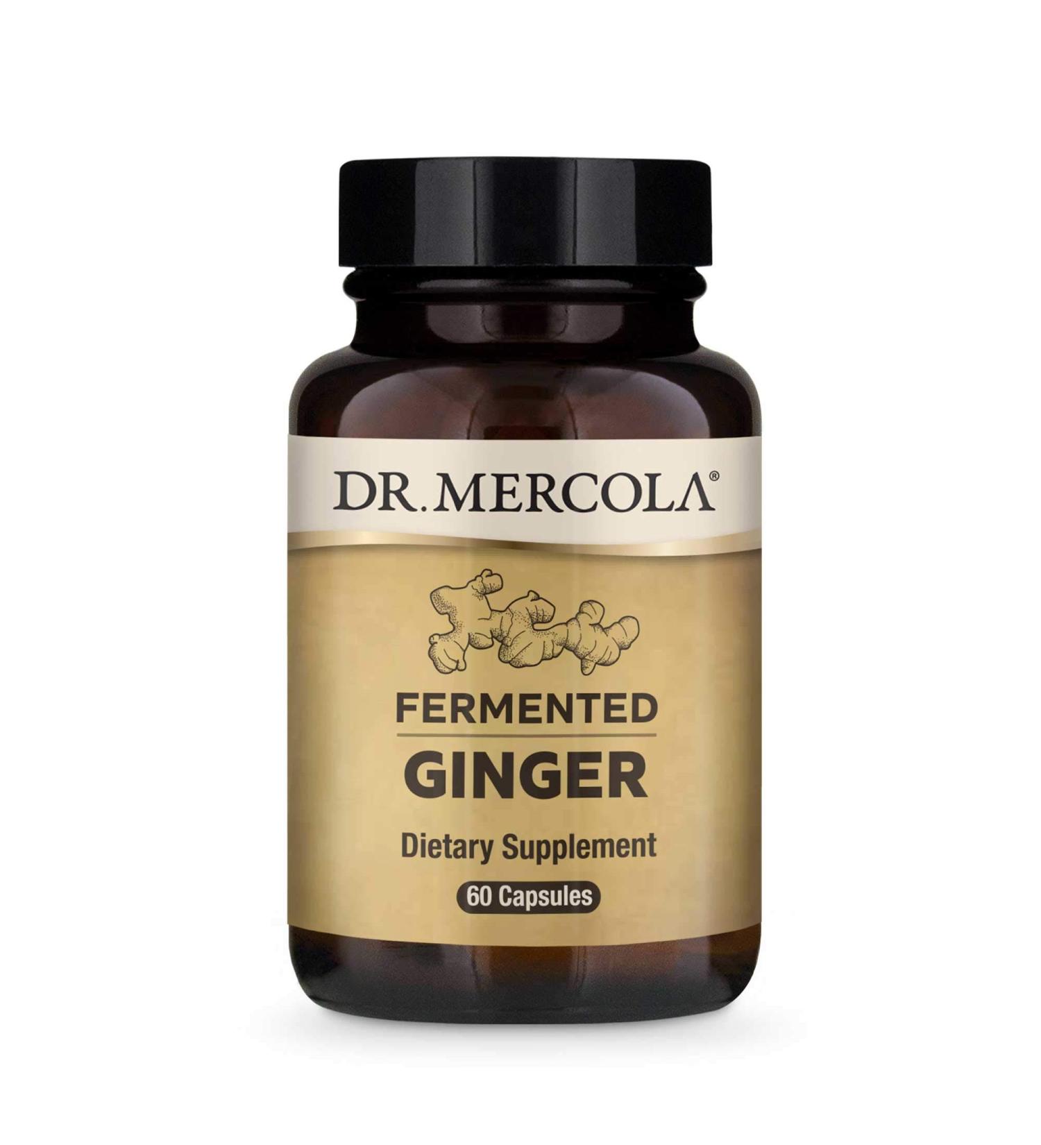 Dr. Mercola Fermented Ginger Capsules - 60 Count | Digestive & Immune Support - Buy Online on GoSupps.com