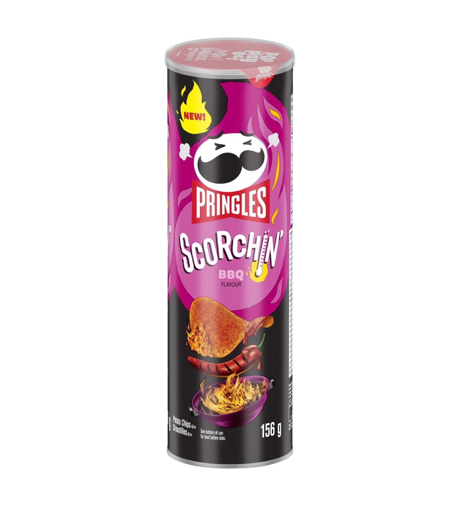 Pringles* Scorchin * BBQ Flavour Potato Chips 156 g Scorchin * BBQ Flavour 156 g (Pack of 1) - Buy Online on GoSupps.com