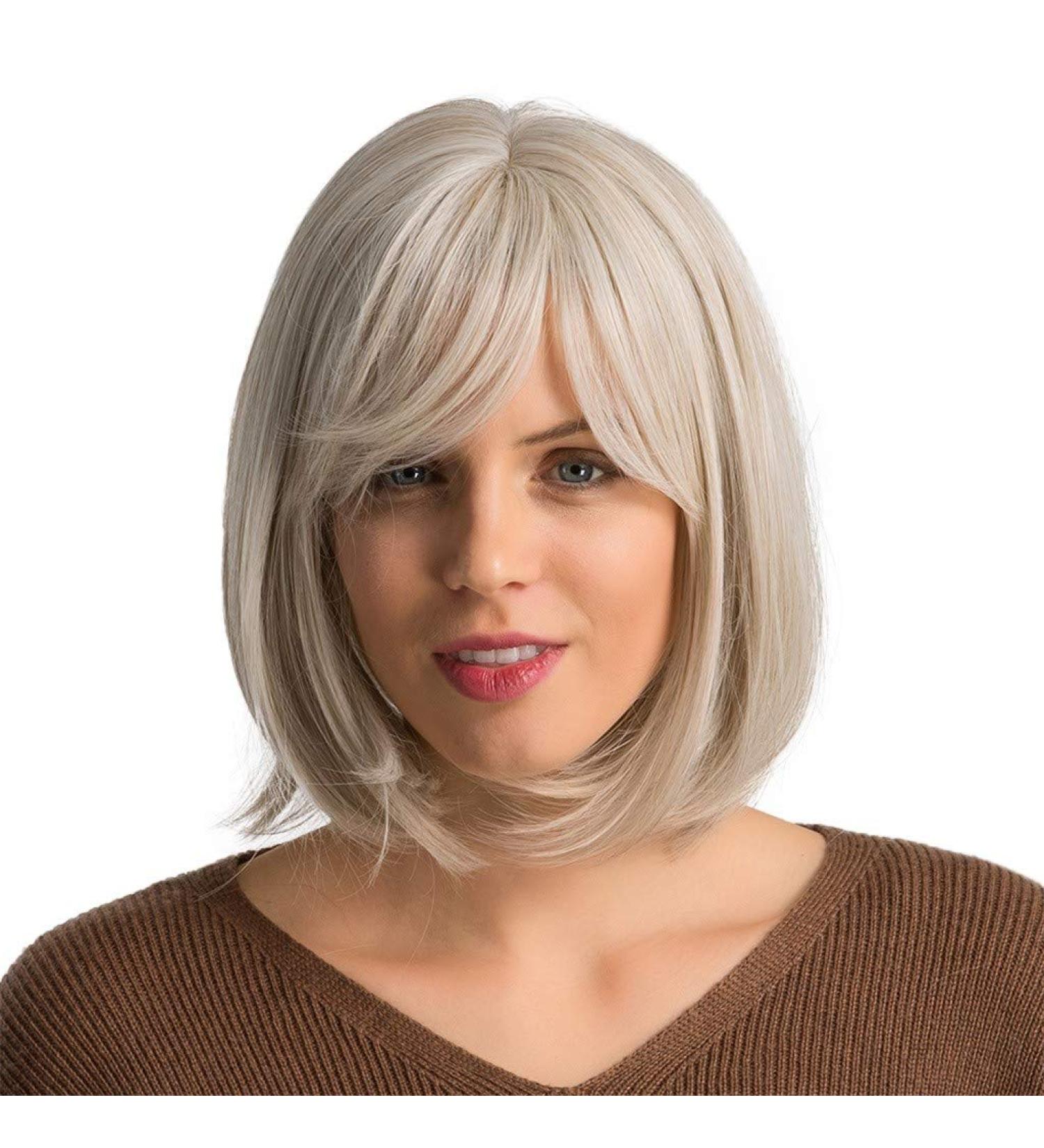 Short Gold Wavy Curly Synthetic Wig for Women | 50s 60s 70s 80s Cosplay - International Shipping - Buy Online on GoSupps.com