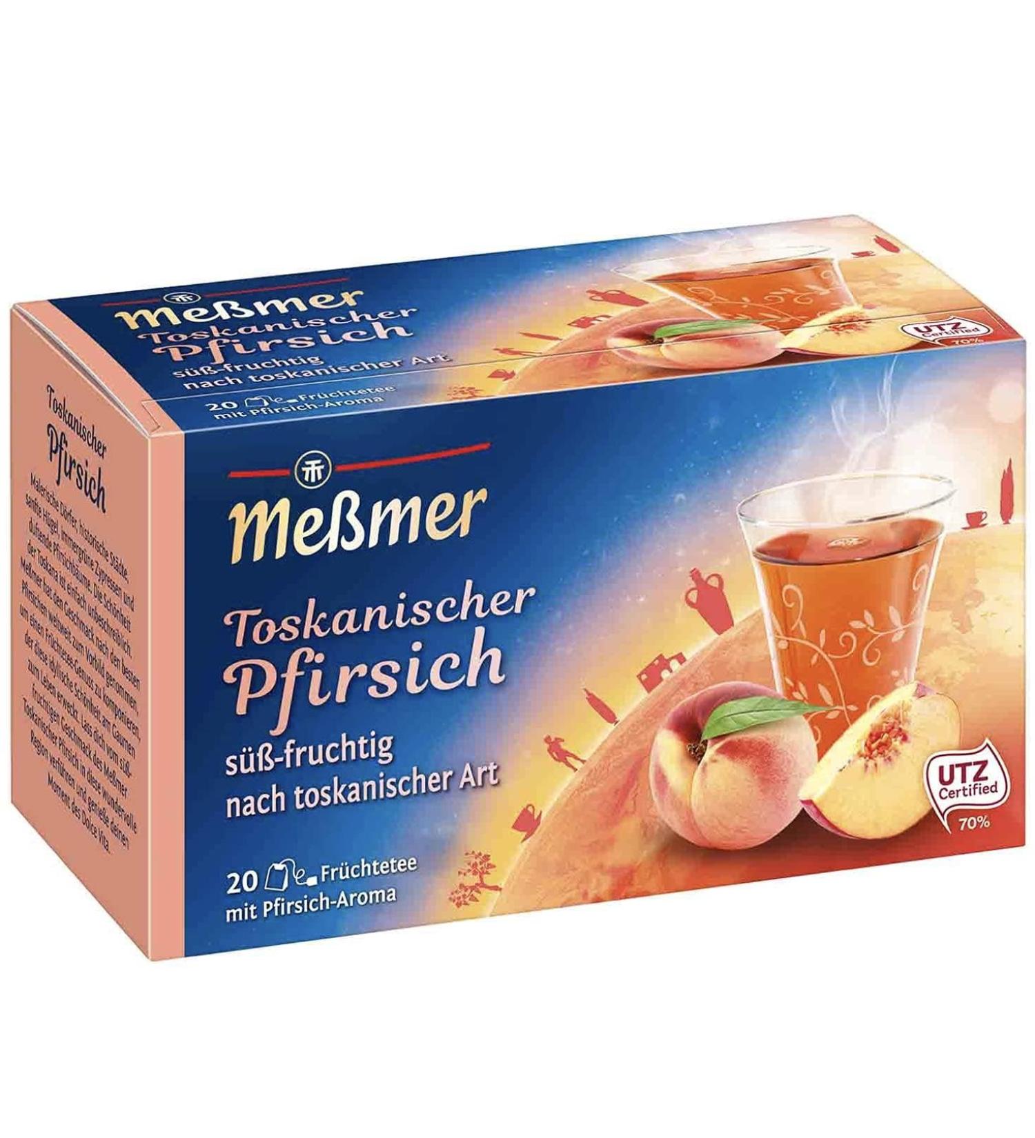 MeÃmer Country Tea - Tuscan Peach | Gluten-Free Lactose-Free Vegan | 20 Tea Bags - International Shipping Available - Buy Online on GoSupps.com