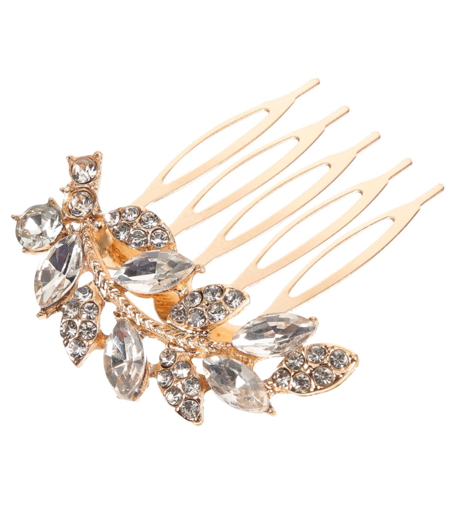 Angoily Lenceria De Mujer Gold Leaf Bridal Hair Comb Women's Headdress Handmade Wedding Party Headdress Accessories Fashion Headdress (fs-golden Willow Leaves) Girl Bangs Comb Metal Small - Buy Online on GoSupps.com