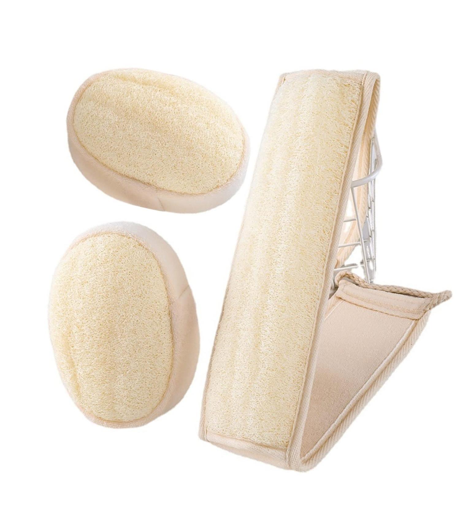 Miscati Natural Loofah Exfoliating Body Scrub Set - Eco-Friendly Bath Sponge for Deep Cleansing | Men and Women - Buy Online on GoSupps.com
