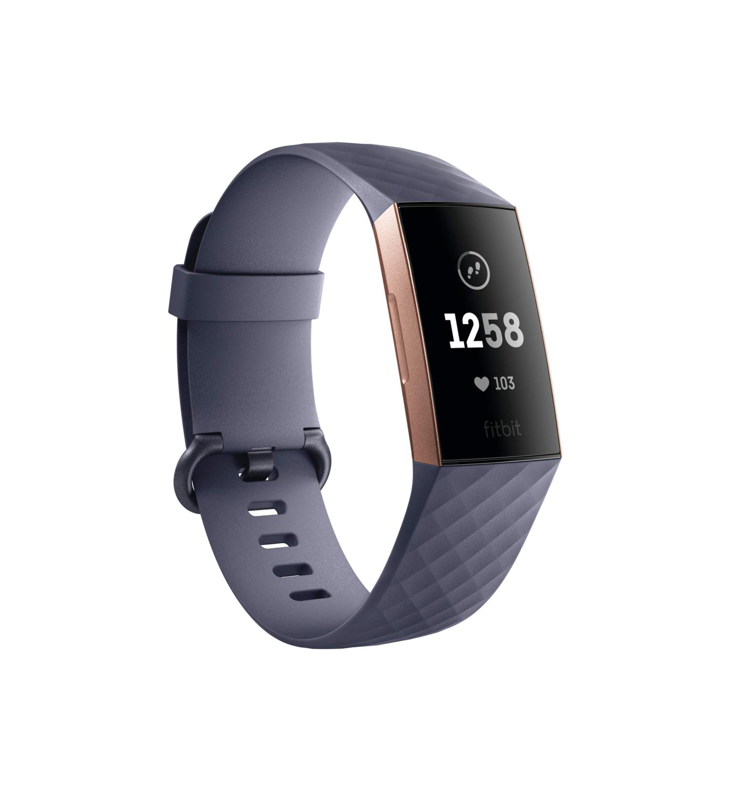 Shop Fitbit Charge 3 Fitness Tracker - Rose GoldBlue Grey | Best Deals & Free Shipping - Buy Online on GoSupps.com