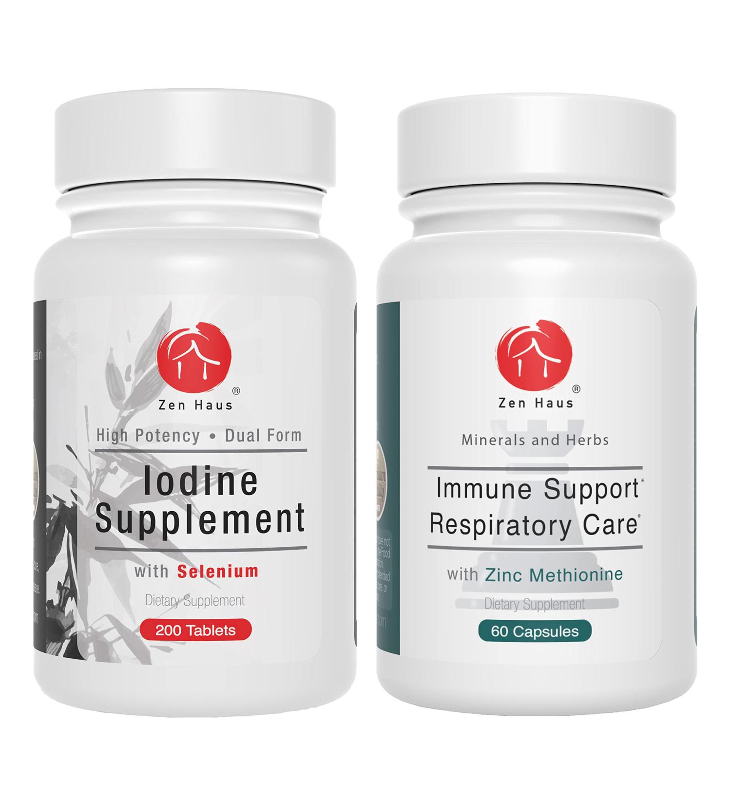 Zen Haus Iodine & Immune Bundle - 12.5mg Iodine Complex for Immune & Respiratory Support - Buy Online on GoSupps.com