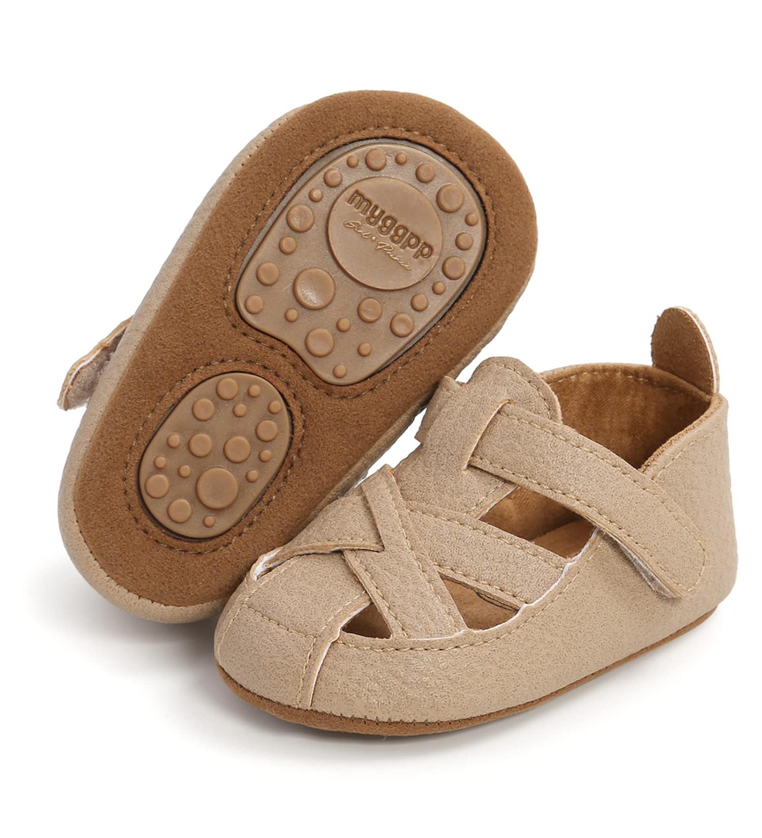 RVROVIC Baby Sandals | Soft Anti-Slip Sole | Infant Summer Shoes 0-6 Months | Beige - Buy Online on GoSupps.com