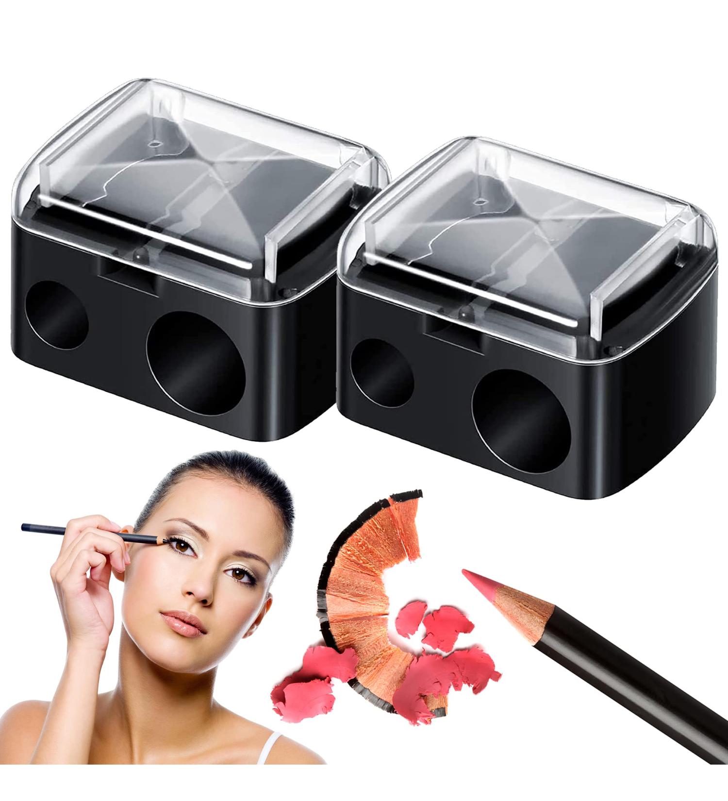 2pk Dual Makeup Sharpener for Eye, Lip, and Eyebrow Pencils - Big & Small Holes Eyeliner Sharpener - Buy Online on GoSupps.com