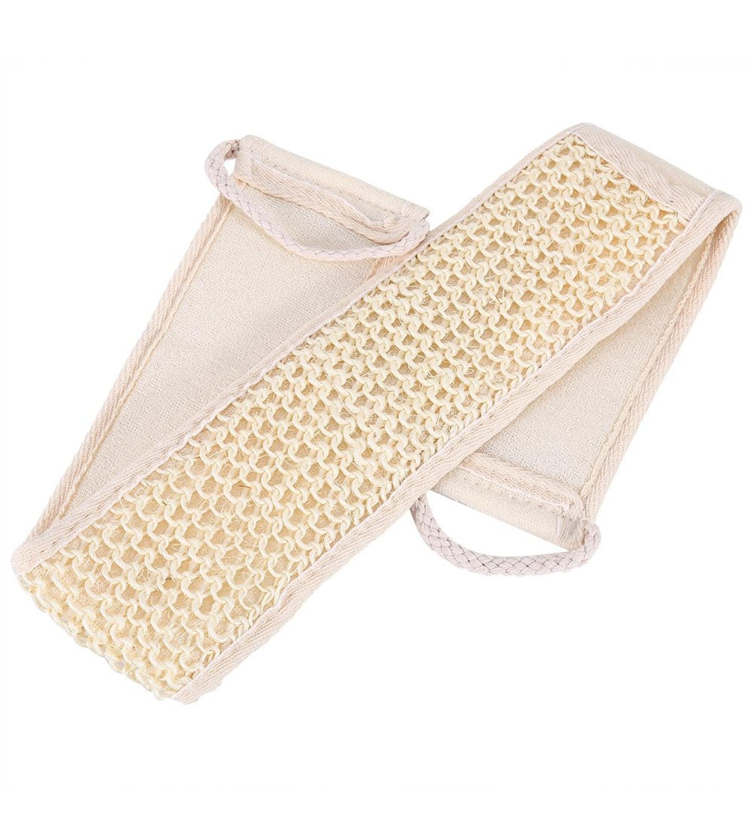 Plant Hemp Loofah Back Scrubber Strap | Exfoliating Shower Massage Tool for Men and Women - Skin Care Bathing Accessories - Buy Online on GoSupps.com