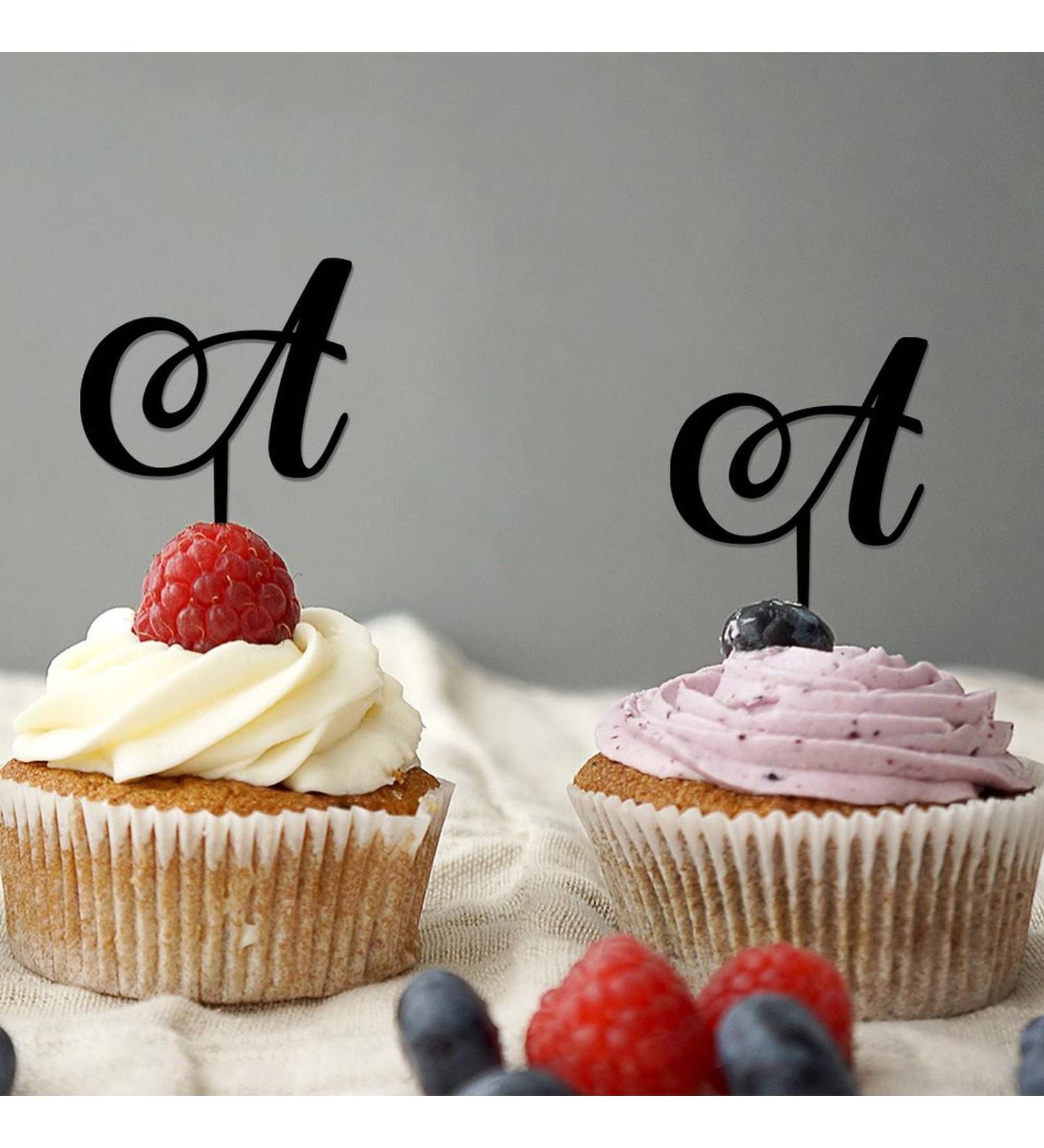 Letter A Cupcake Toppers Monogram Initial Last Name Flower Wreath Funny For Wedding Anniversary Party Favors Reusable Customize Your Own Cupcake Toppers Engagement Gifts 6PCS Style-14 - Buy Online on GoSupps.com