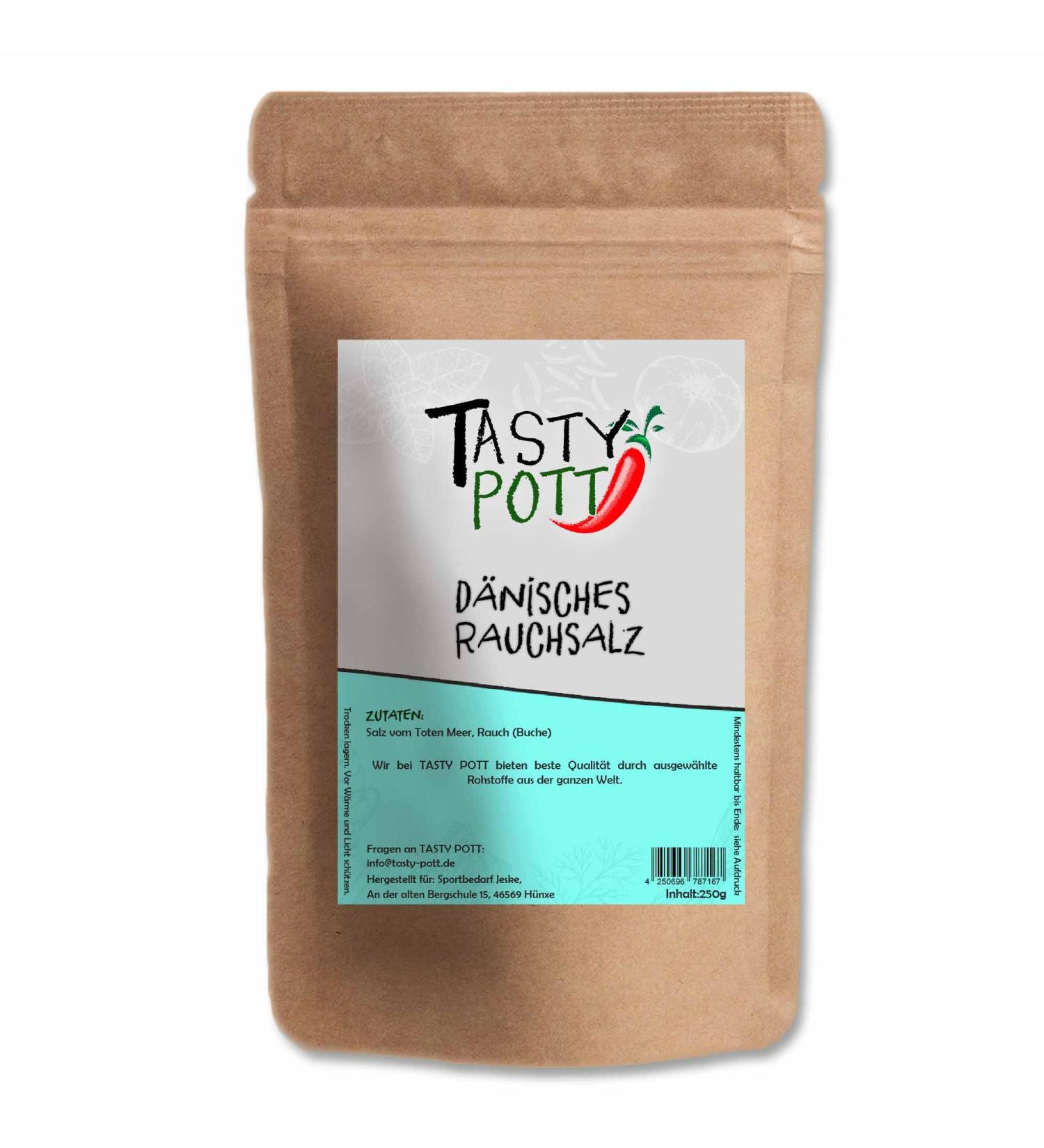 Tasty Pott Danish Smoked Salt 250g | Cooking & Seasoning | Salty Smoked Beech Smoke Dead Sea Salt | Refining Spices | Refill Pack - Buy Online on GoSupps.com