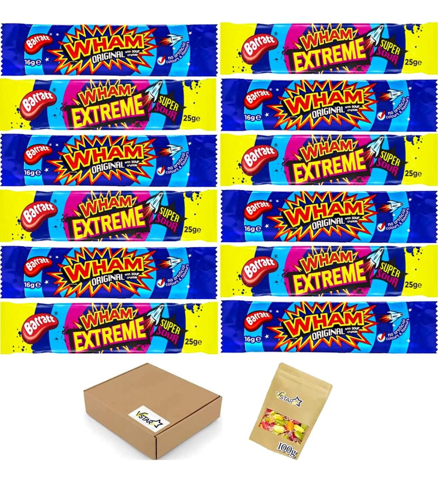 Original With Sour Crystals & Extreme Super Sour Chew Bars - 12 x Mixed Raspberry Flavour Chew Bars - Buy Online on GoSupps.com