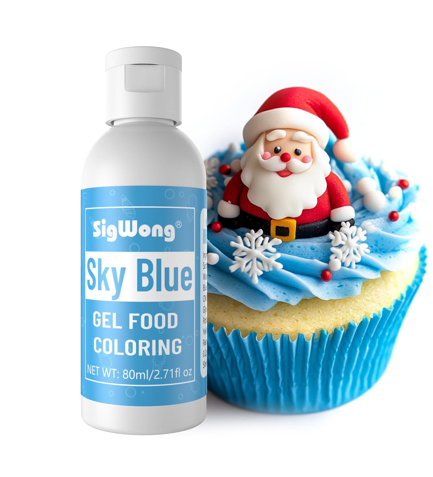 Gel Food Coloring - 80ml Sky Blue Gel Based Food Dye Vibrant Tasteless Concentrated Food Coloring for Cake Cookie Decorating Easter Egg Icing Fondant Baking Macaron - 2.71 Fl.Oz Bottles (Christmas) - Buy Online on GoSupps.com